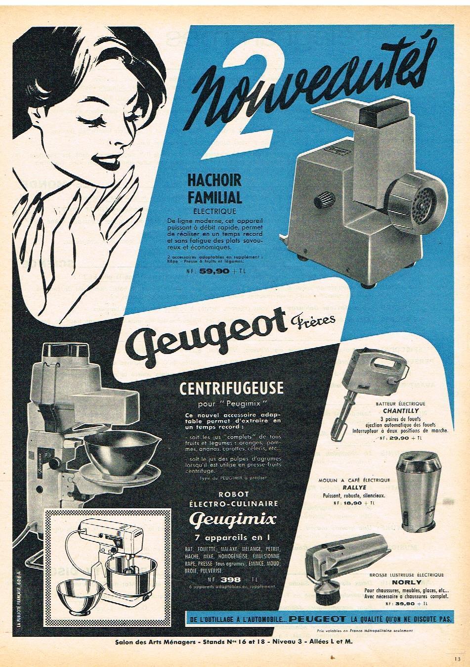 ADVERTISING 095 1961 PEUGEOT FRERES the centrifuge PEUGIMIX