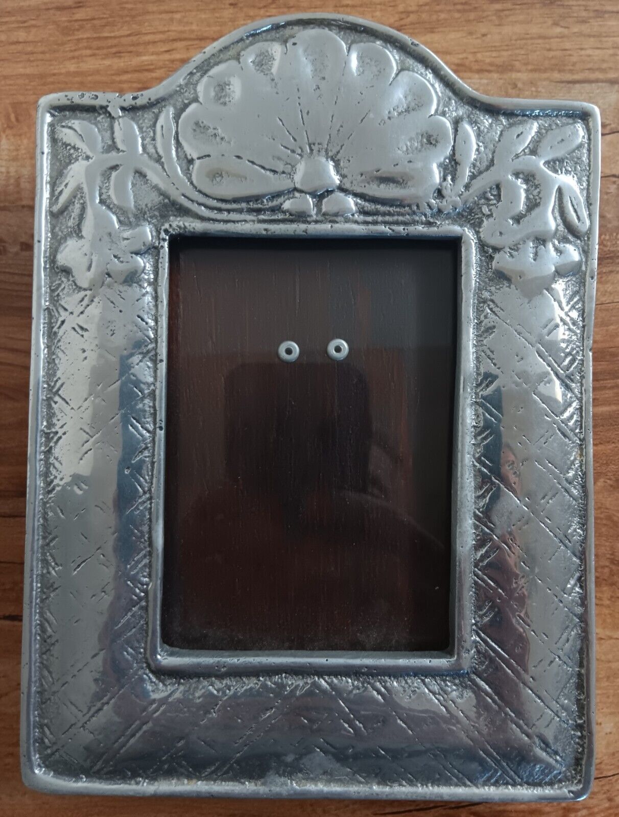 Vintage PEWTER PICTURE FRAME Hand Cast Made In Honduras 8.5\