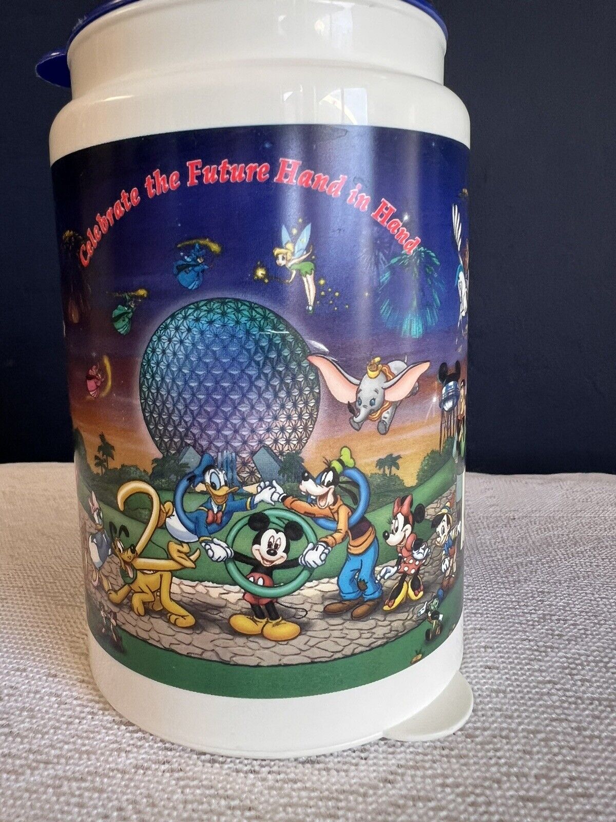 Vintage 2000 DISNEY Celebrate the Future Hand in Hand Insulated Refillable Mug