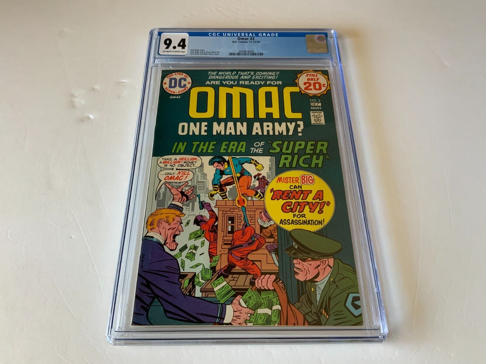 OMAC 2 CGC 9.4 THE WORLD THATS COMING RENT A CITY JACK KIRBY DC COMICS 1974