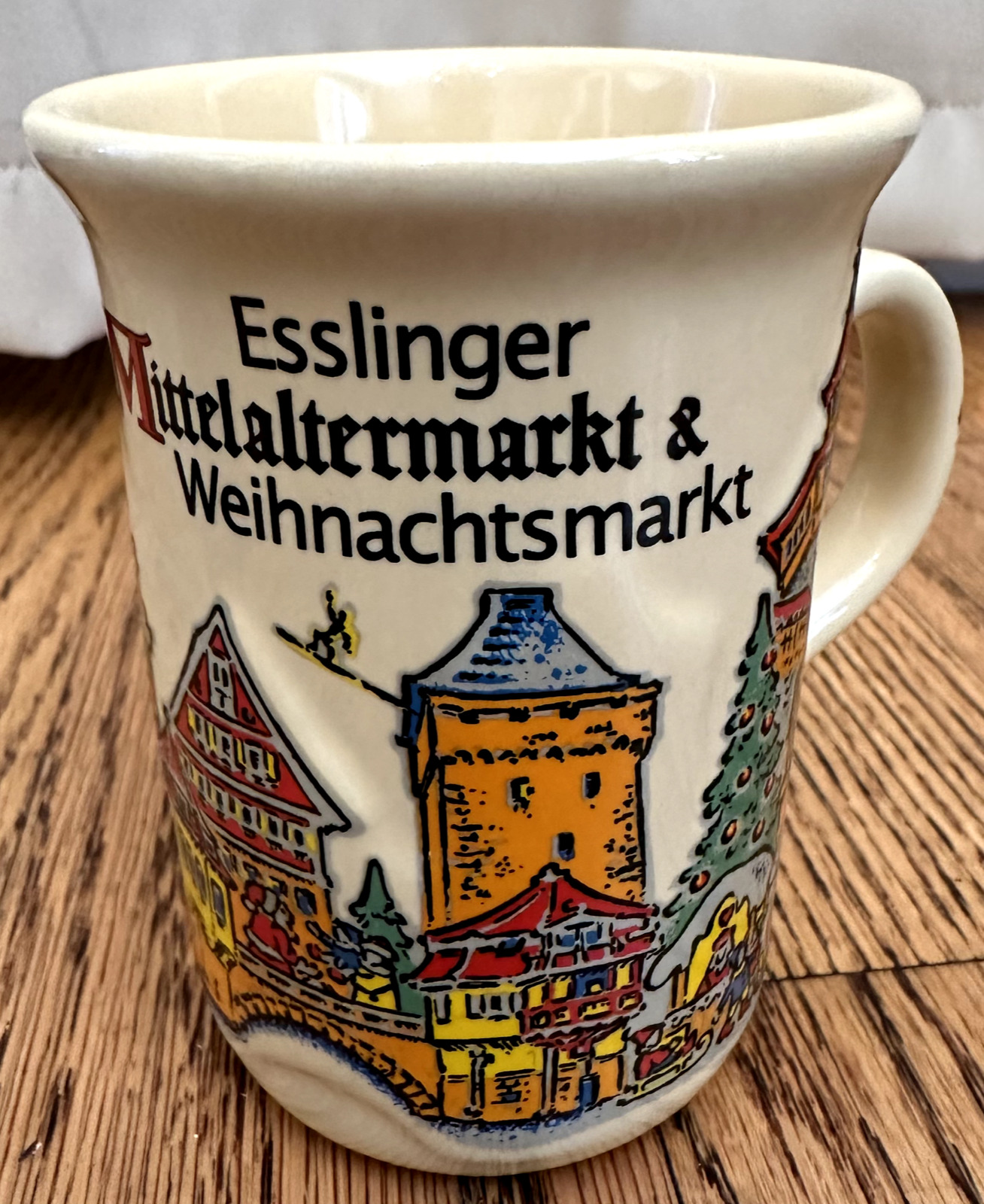 Vintage GERMANY Esslinger  Mittelaltermarkt Xmas COFFEE MUG Weihnachtsmarkt