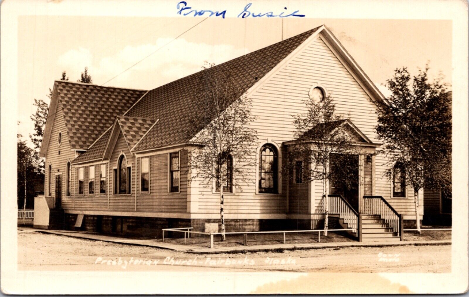 Real Photo Postcard Presbyterian Church in Fairbanks, Alaska