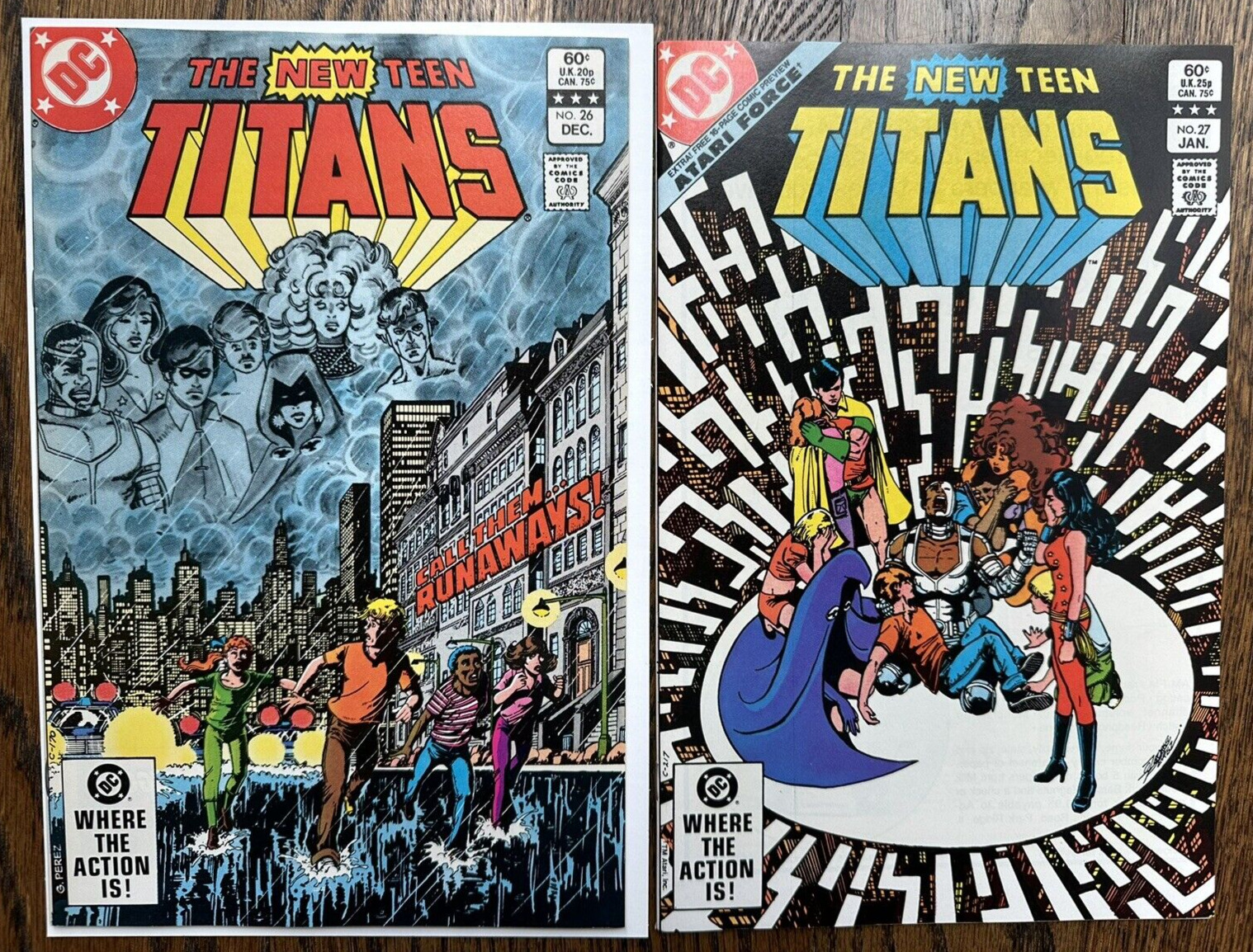 The New Teen Titans #26 & 27 DC 1982 George Perez Lot of 2 High Grade NM