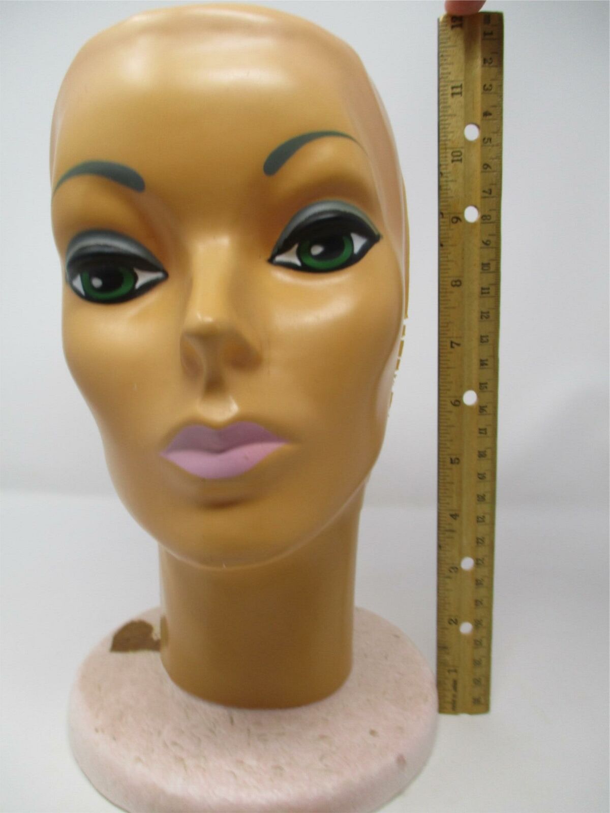 Vintage Plasti Personalities Female Mannequin Head Wig Stand 1960\'s Green Eyes