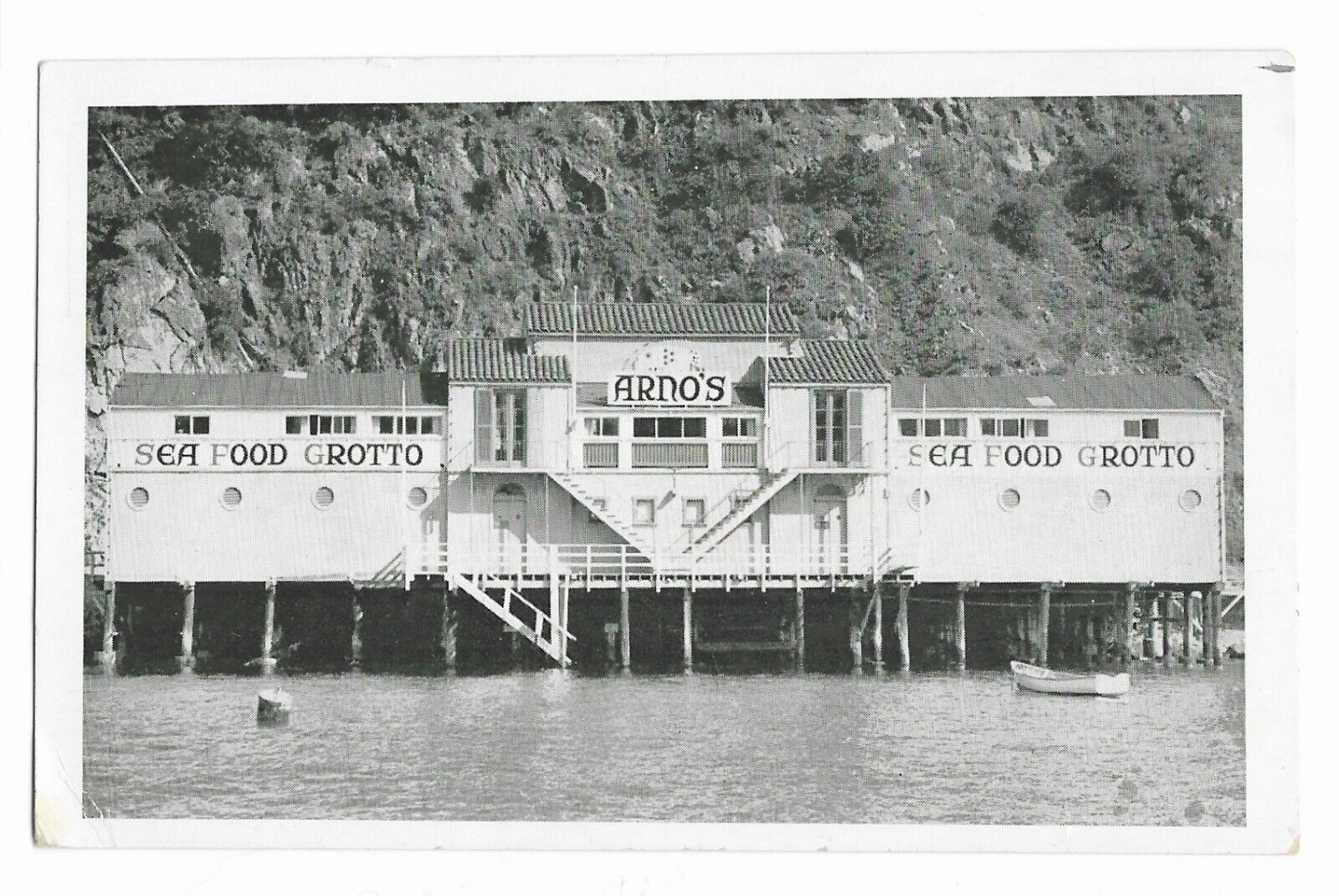 Postcard Arno\'s Sea Food Grotto Catalina Island California CA
