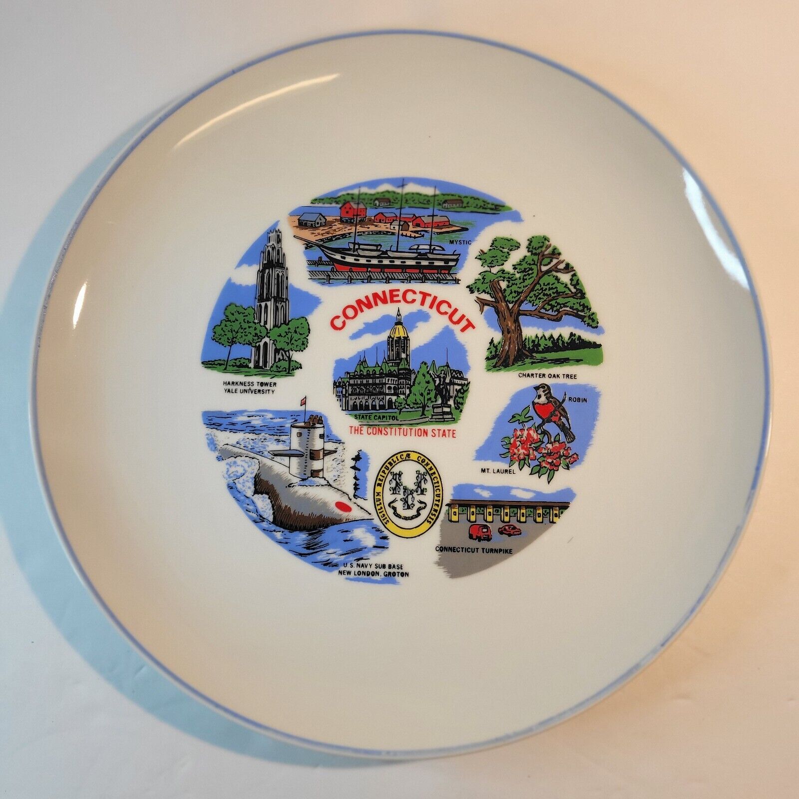 Decorative Plate- State of Connecticut- The Constitution State