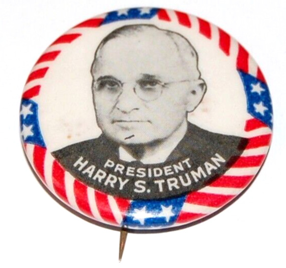 1948 HARRY S TRUMAN campaign pin pinback button political president presidential