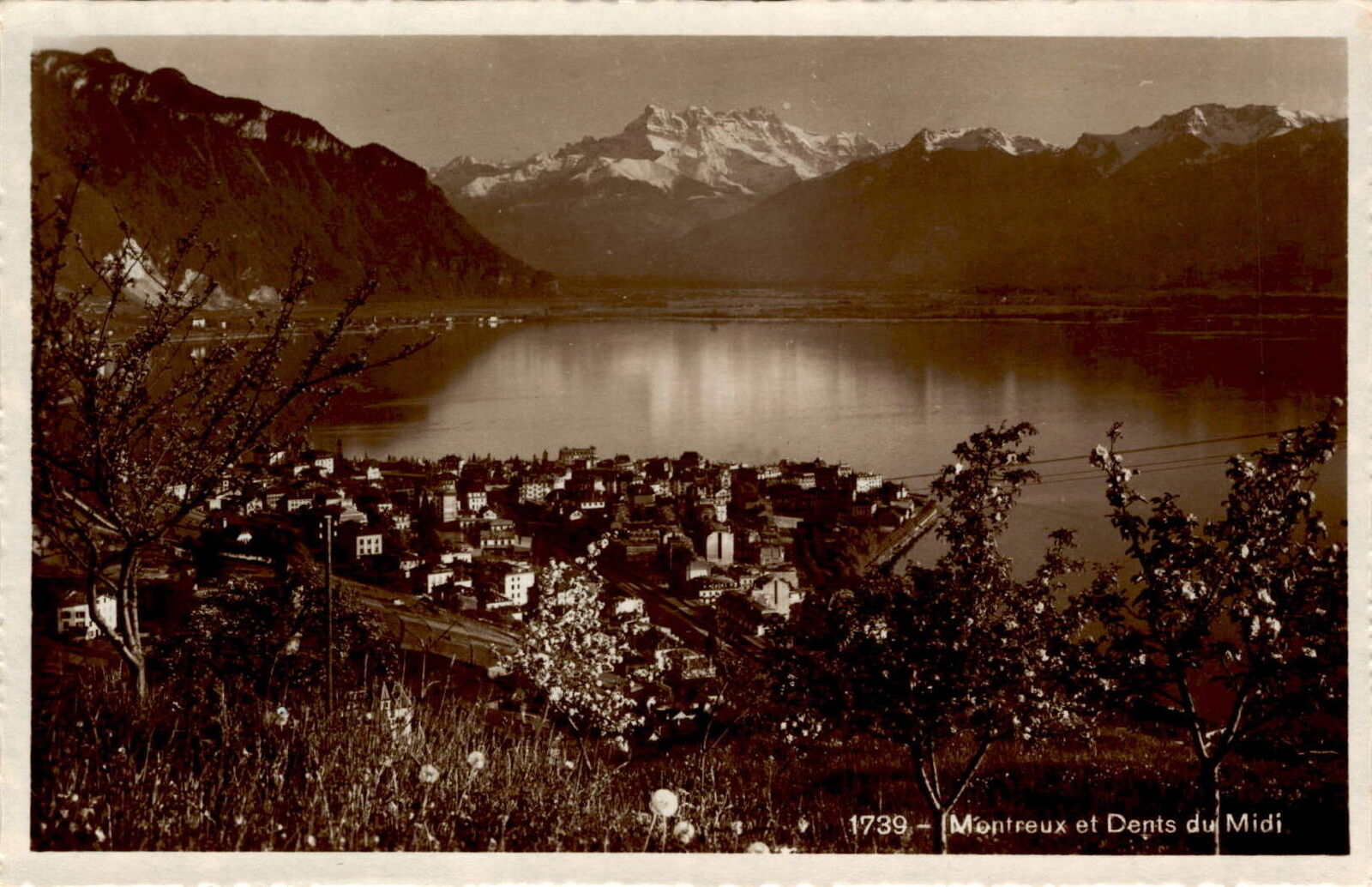 Montreux, Dents du Midi, Lake Geneva, Switzerland, promenades, historic Postcard