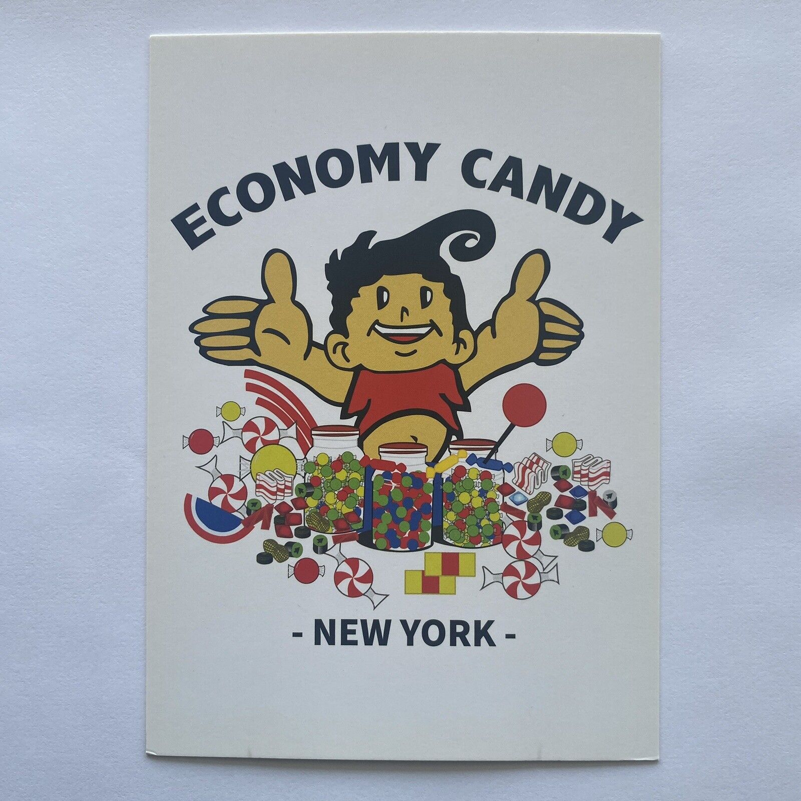 Economy Candy New York Postcard Continental UNP Kid With Candy
