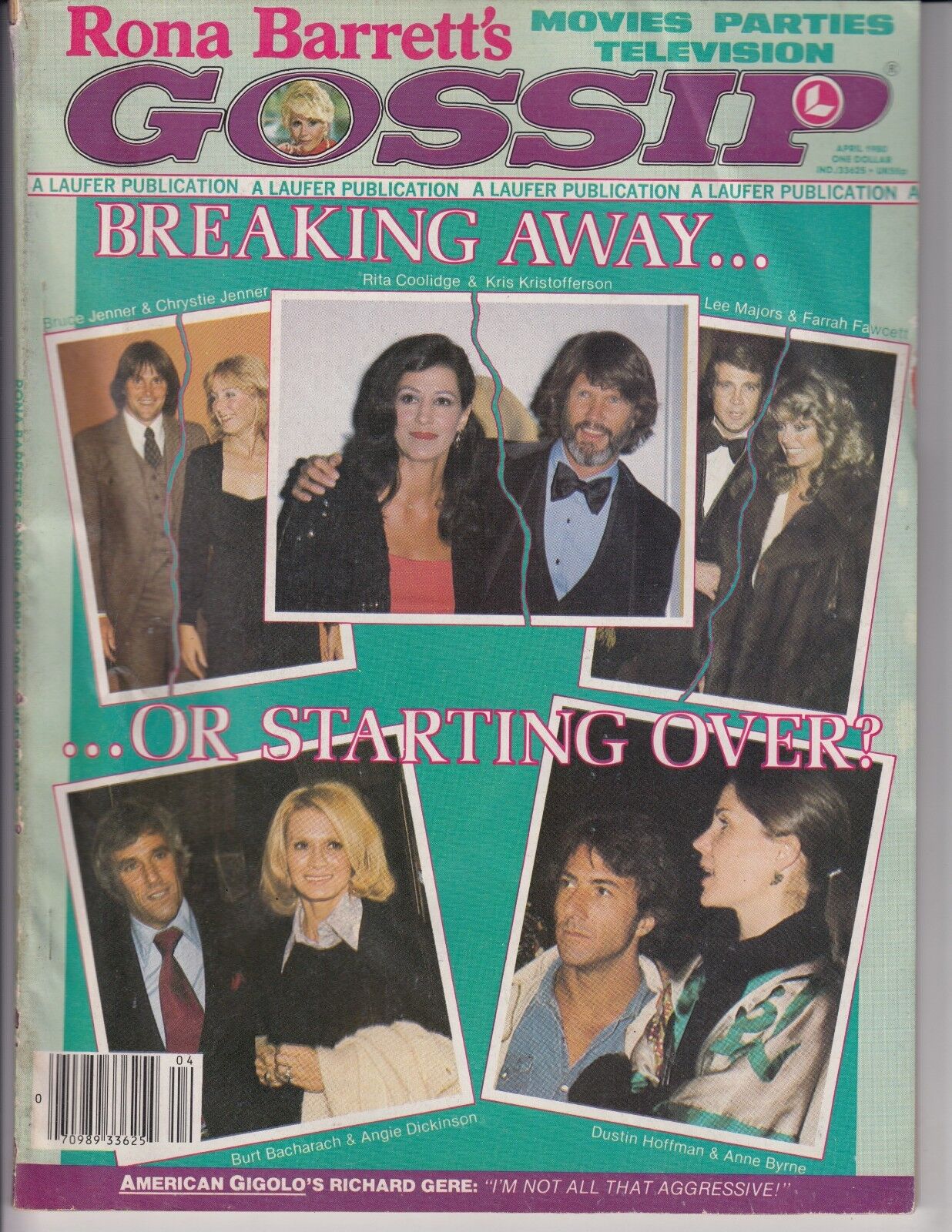 Rare Farrah Fawcett Cover Magazine Gossip April  1980 / e7