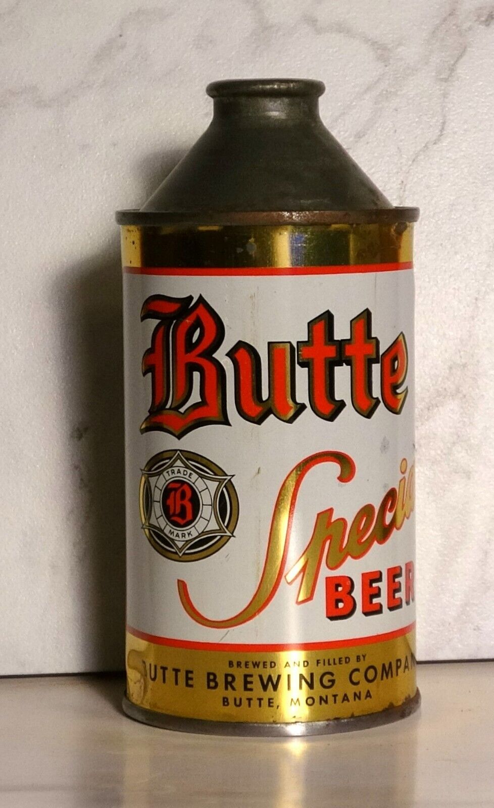 BUTTE SPECIAL BEER - CONE TOP -BUTTE BREWING CO., BUTTE, MONTANA