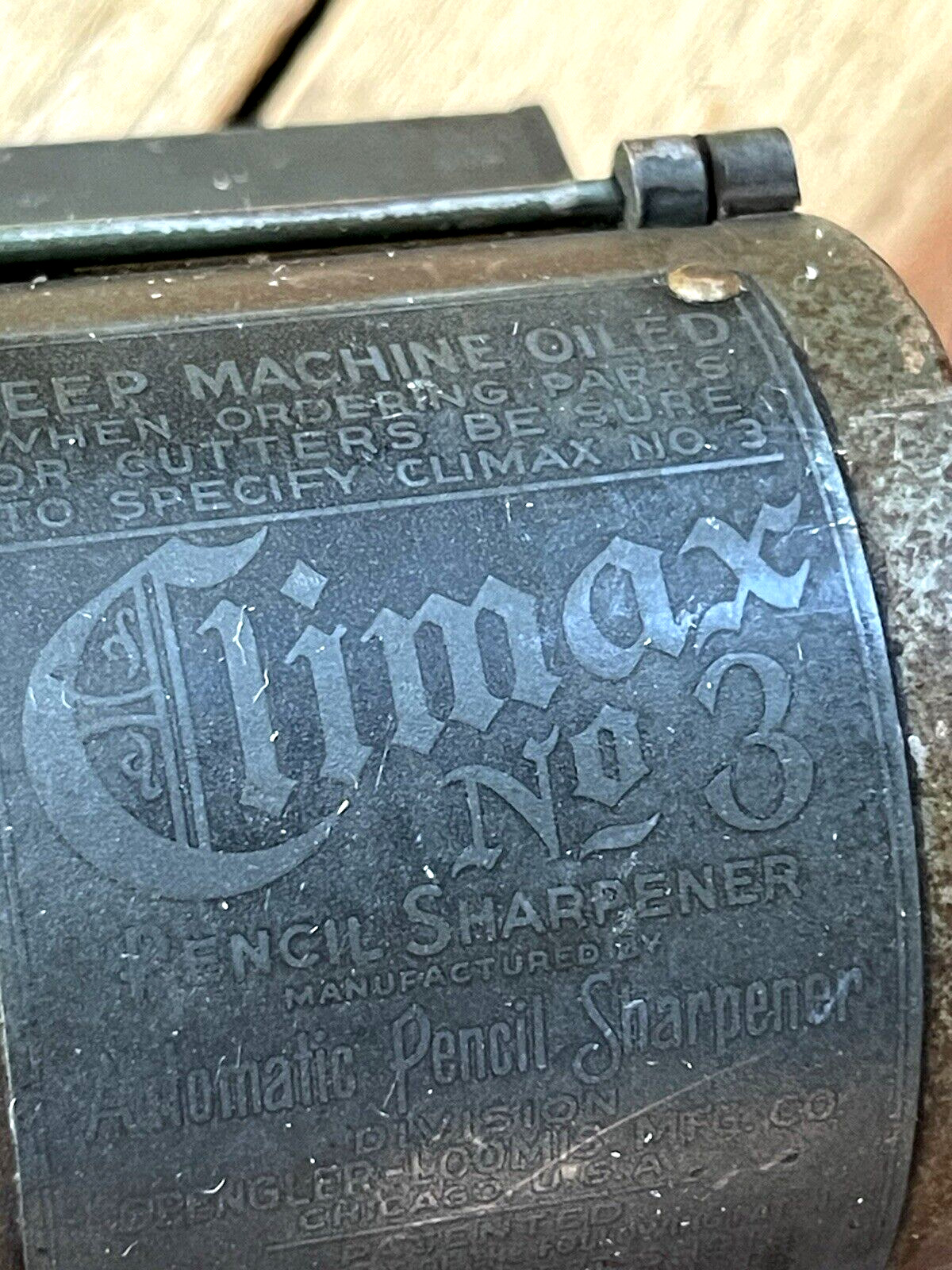 Vintage Antique Climax Number 3 Pencil Sharpener 