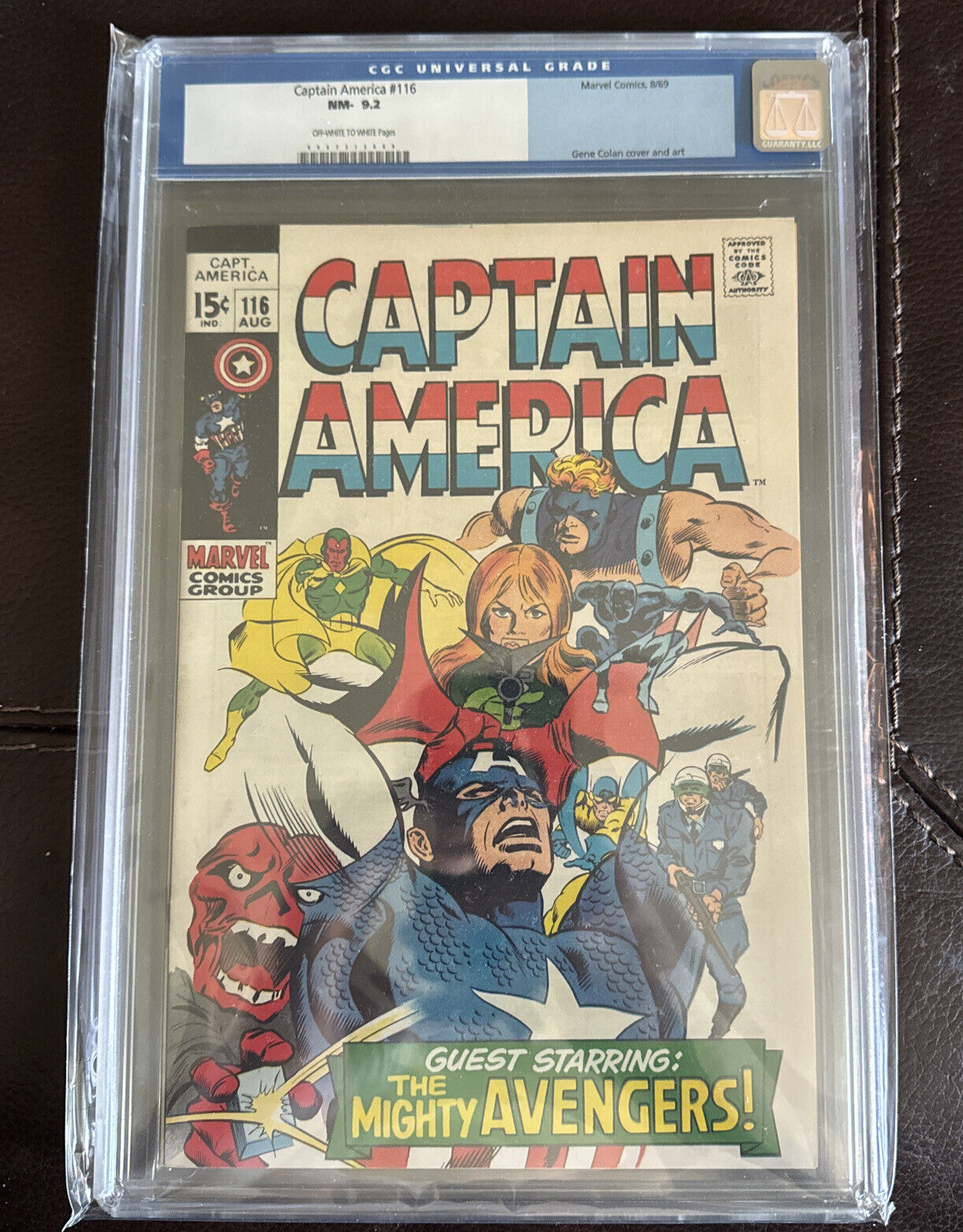 Captain America #116 CGC 9.2 Red Skull and Avengers appearances Cracked Case