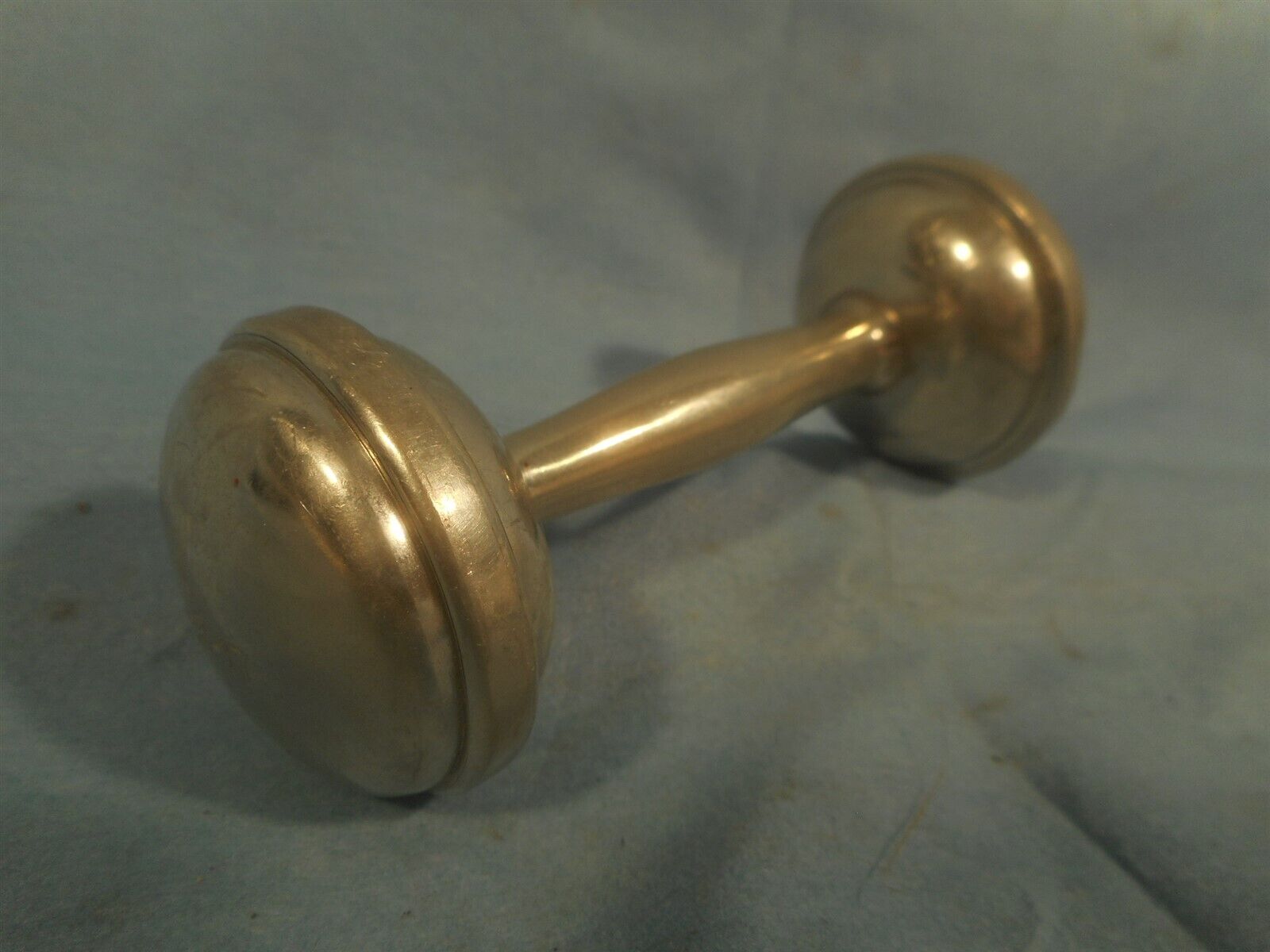 Antique/VTG 1917 Web Pewter Silver Baby Rattle