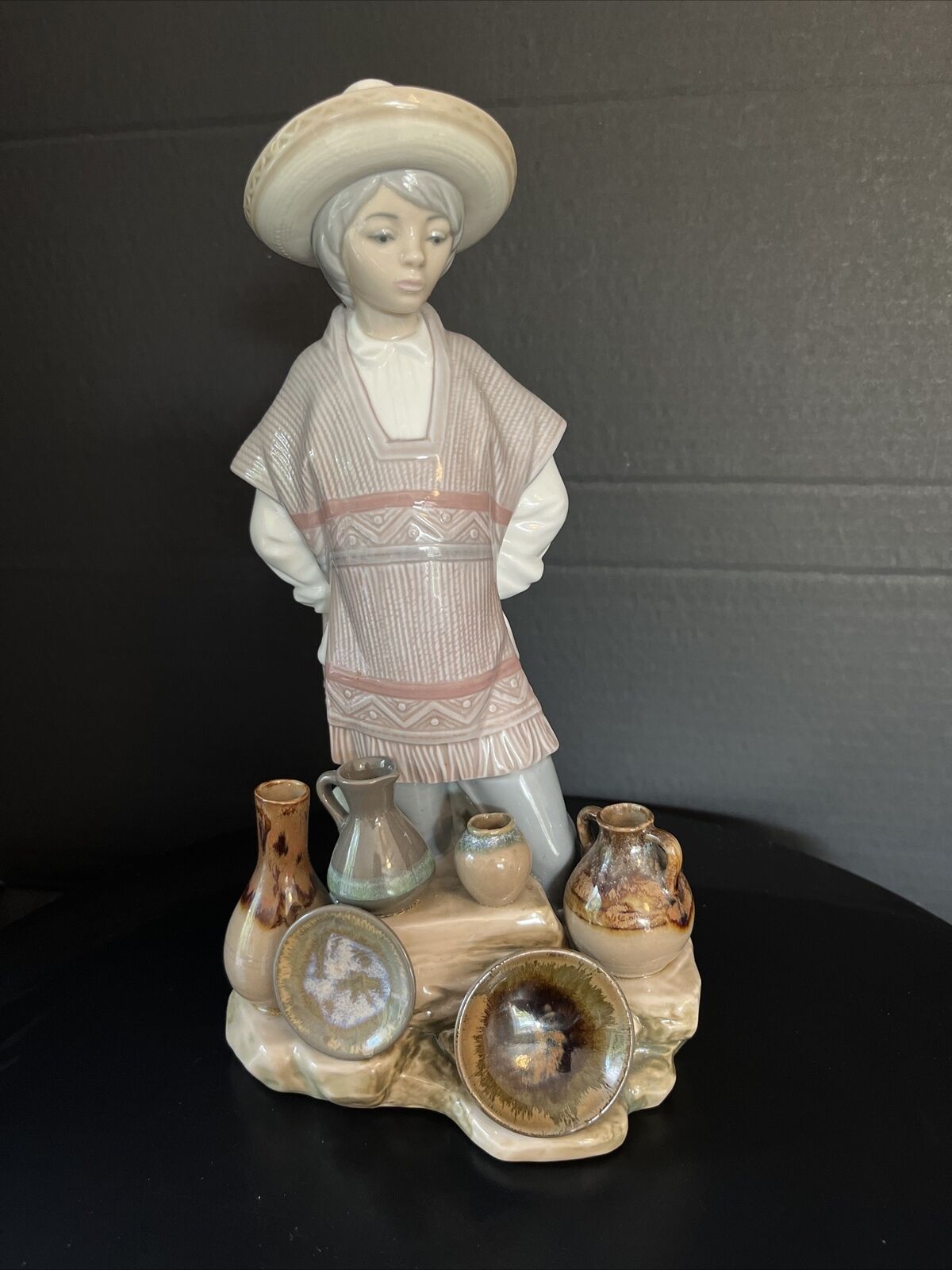 Lladro South of the Border #5080 Vendedor de Ceramica Vintage Rare Retired 1985