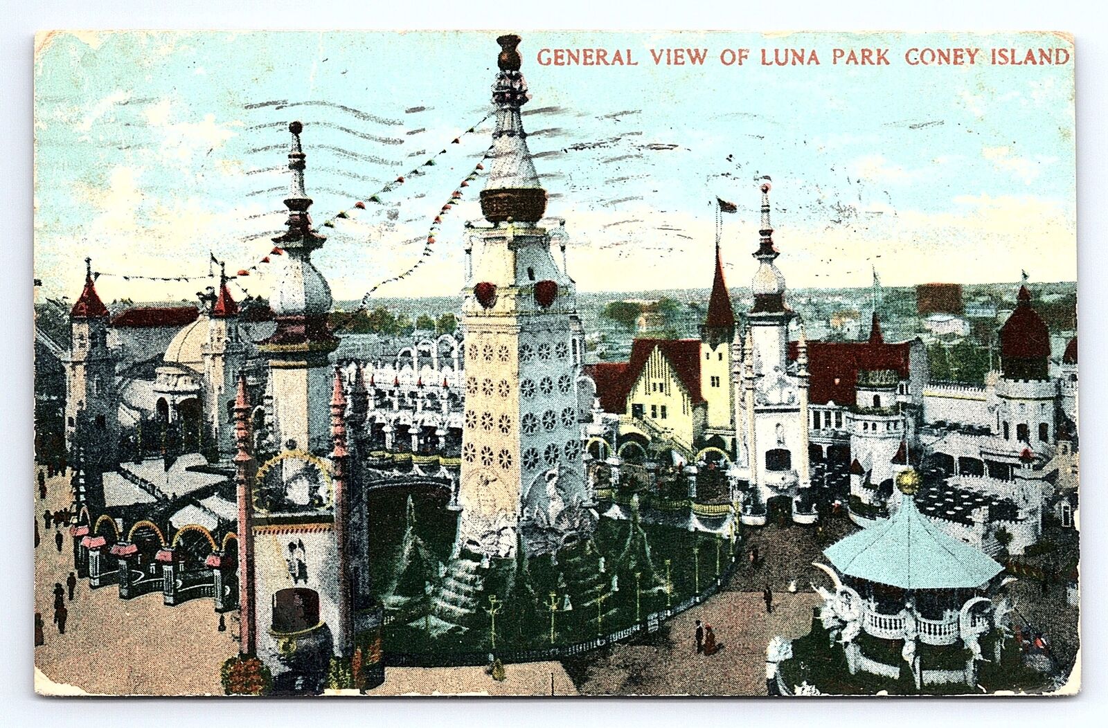 Postcard General View Luna Park Coney Island c.1907