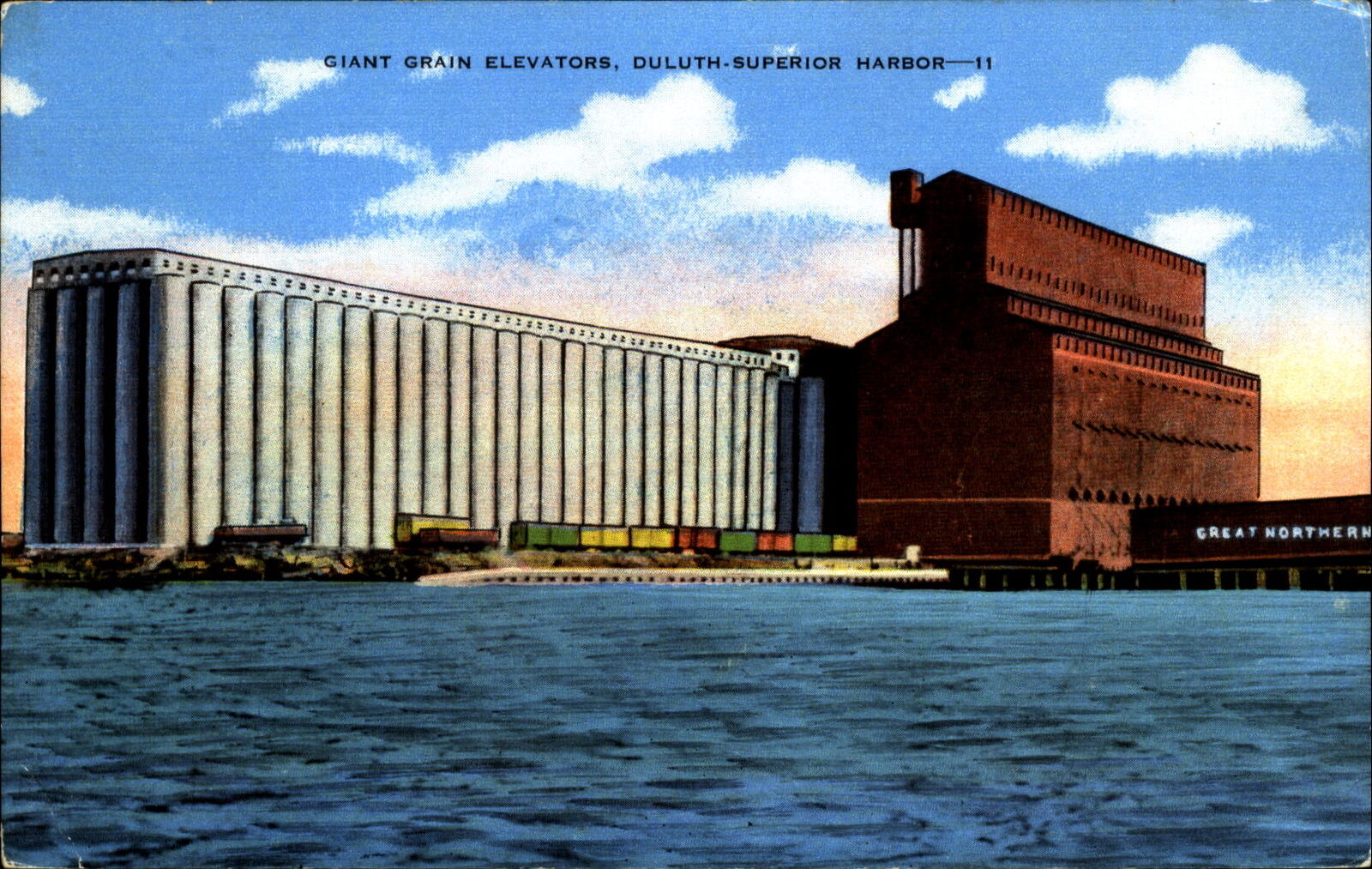 Giant Grain Elevators ~ Duluth-Superior Harbor ~ Minnesota MN ~ 1940s