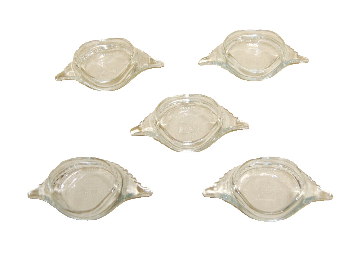 Glasbake Clear Deviled Crab Imperial Baking Shell Dishes Lot of 5  Vintage T1825