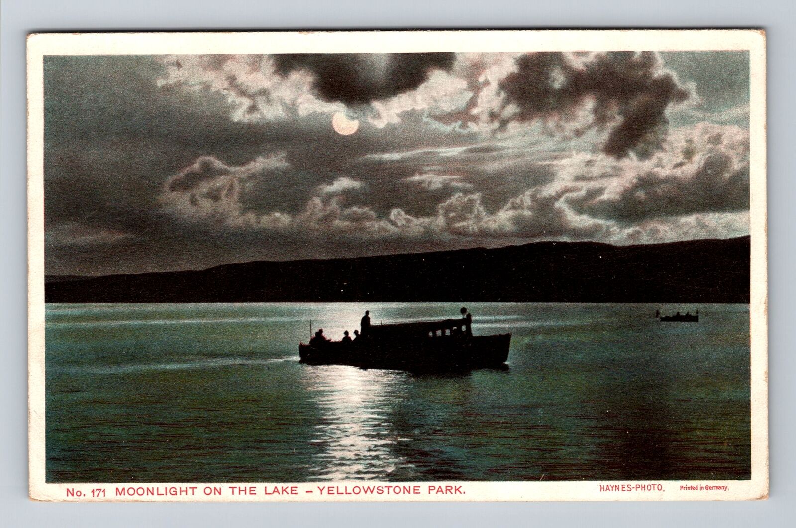 Yellowstone National Park, Lake at Night, Series #171 Vintage c1909 Postcard