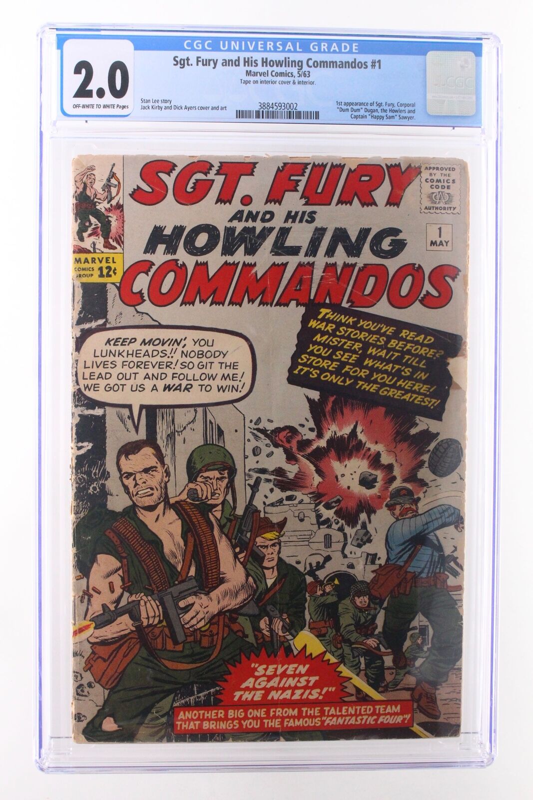 Sgt. Fury and His Howling Commandos #1 - Marvel Comics 1963 CGC 2.0 1st app Fury