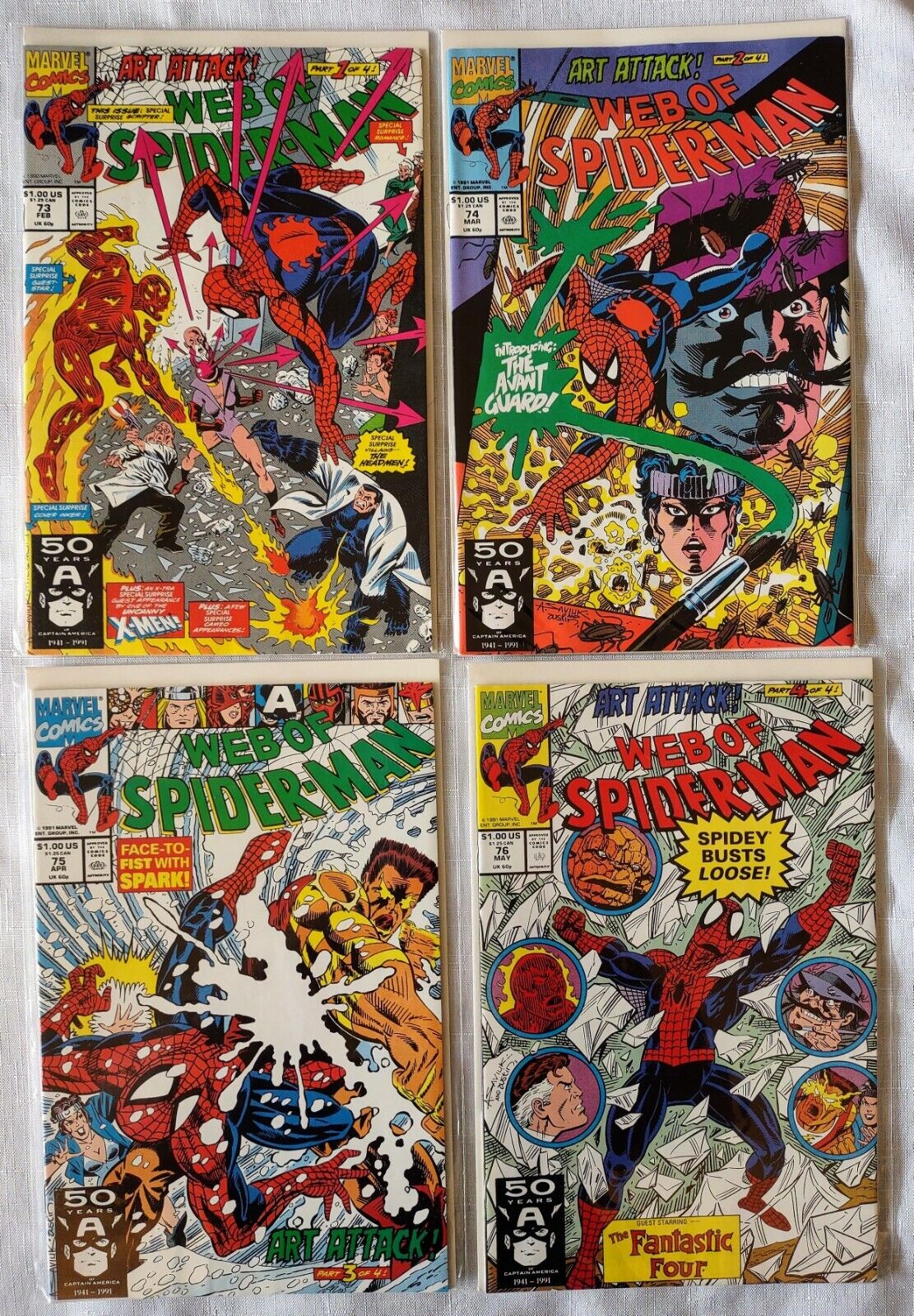 Art Attack Web Of Spider-Man Part 1-4. Complete Set