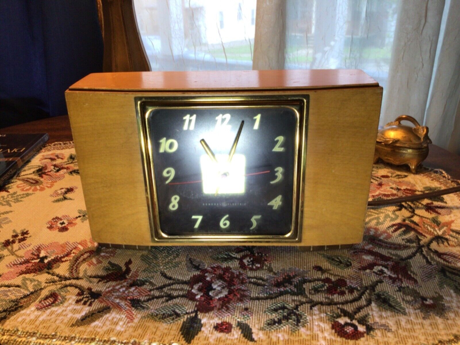 Vintage General Electric Art Deco Electric Mantel Clock Model 3H176 Works VGC