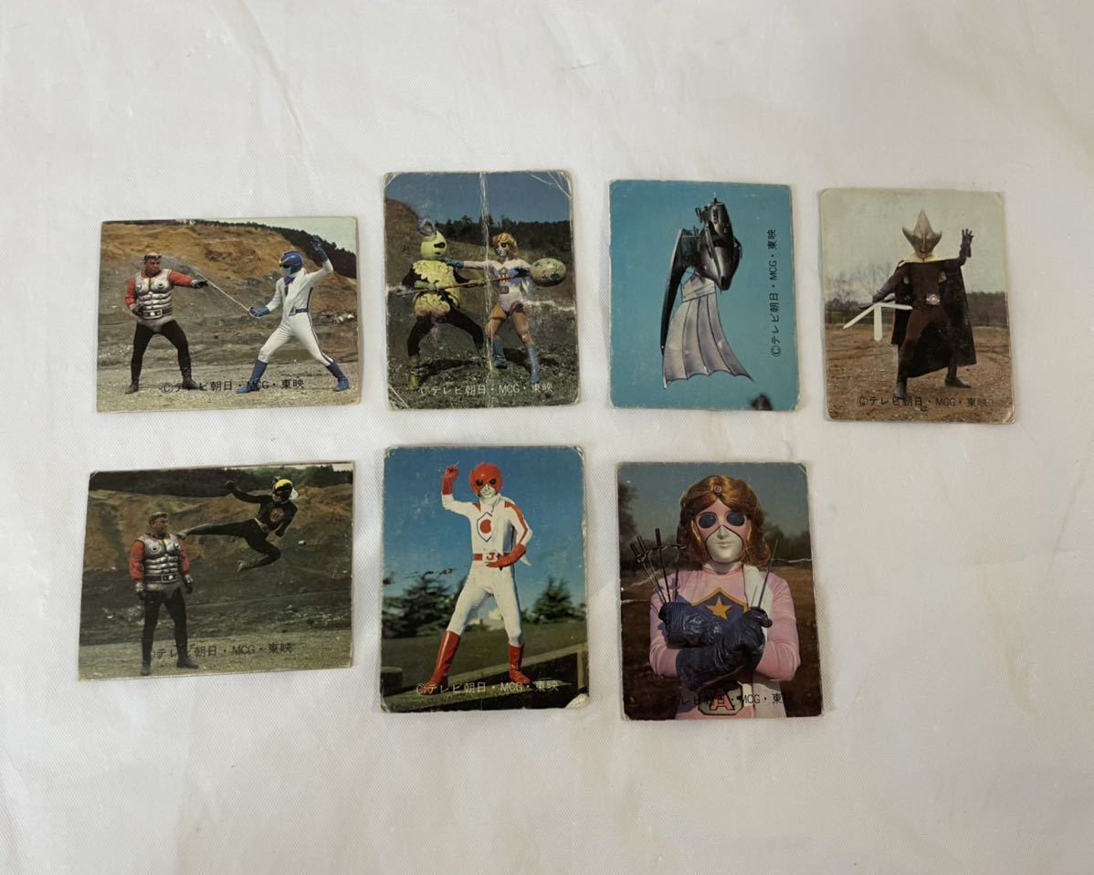 C434 Battle Fever J Mini Cards 7 Pieces At The Time Showa Retro Toei Marvel
