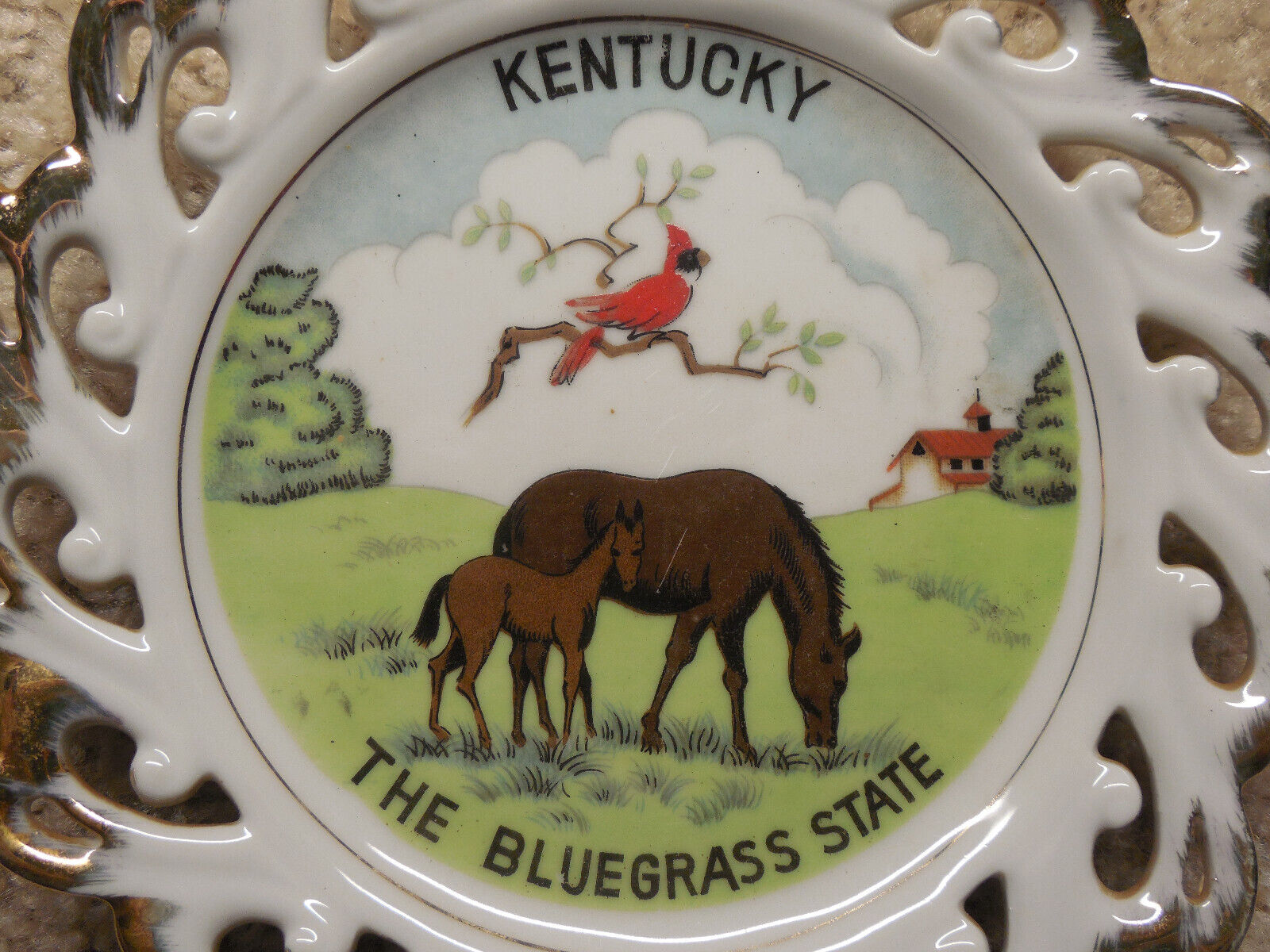 Vintage Kentucky The Blue Grass State Collector/Souvenir Plate 7 inch