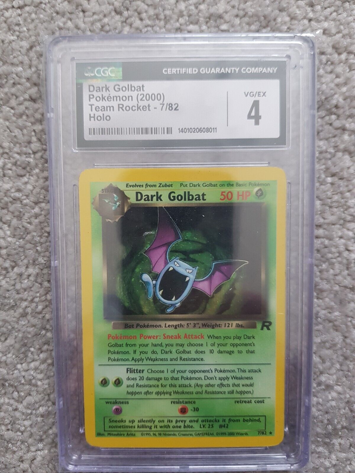 Pokemon Card - Dark Golbat Holo Rare - CGC 4
