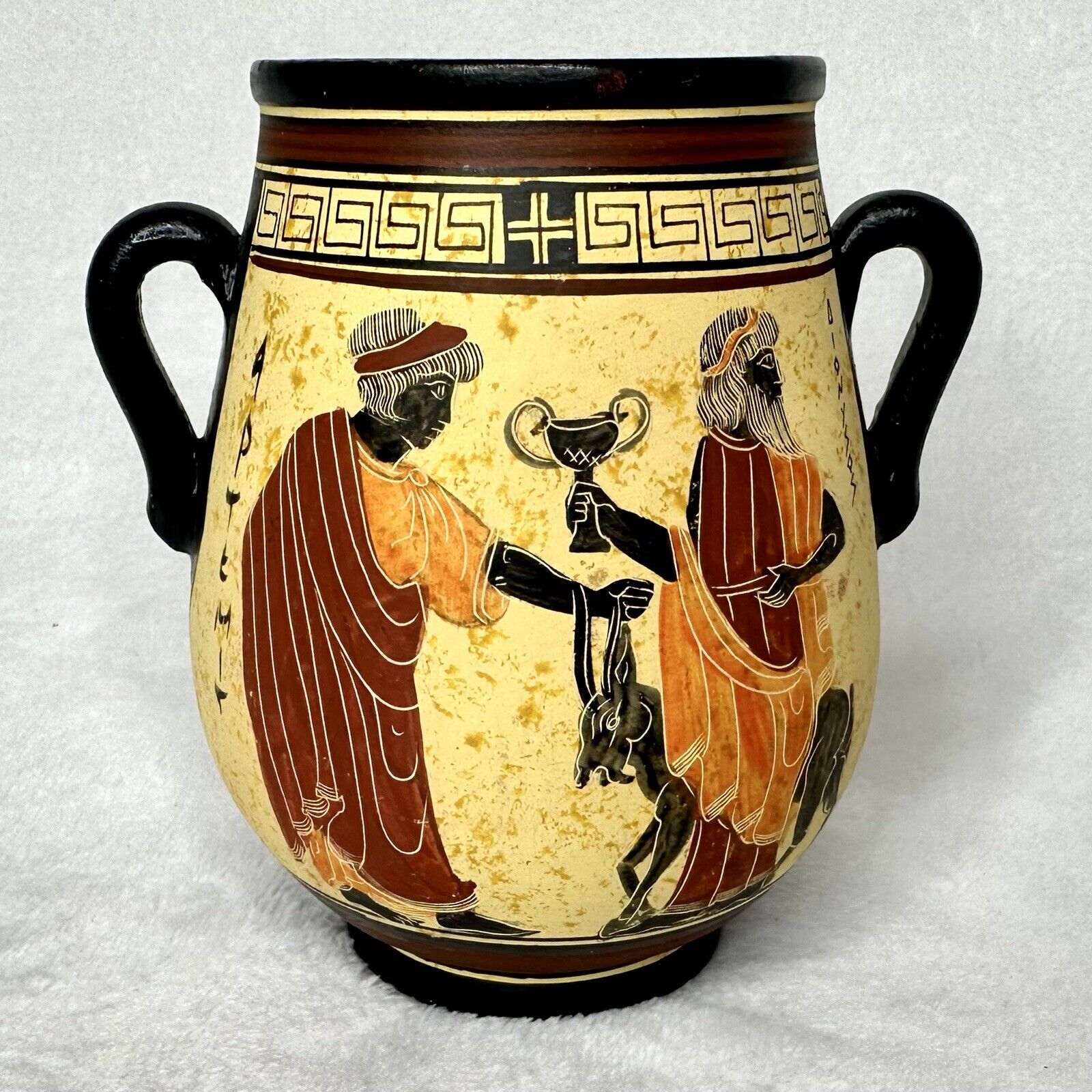 Ancient Greek Vase Nina Ceramic Grecian God Signed Hand Made Hand Painted