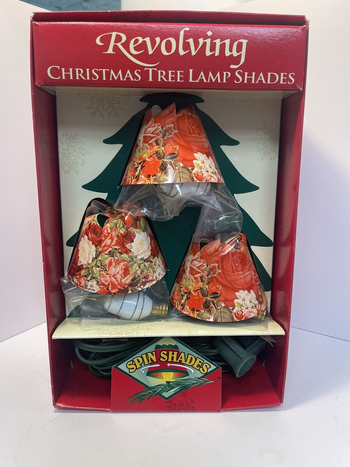 Vintage Spin Shades Revolving Lamp Roses Christmas \'94 Electric SXL735