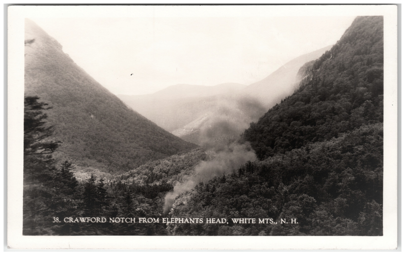 Postcard RPPC Crawford Notch from Elephants Head White Mountains, NH