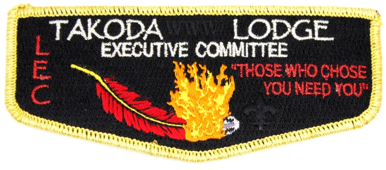 EXTREMELY RARE LEC Takoda Lodge Flap Glacier\'s Edge Council Patch Wisconsin GOLD