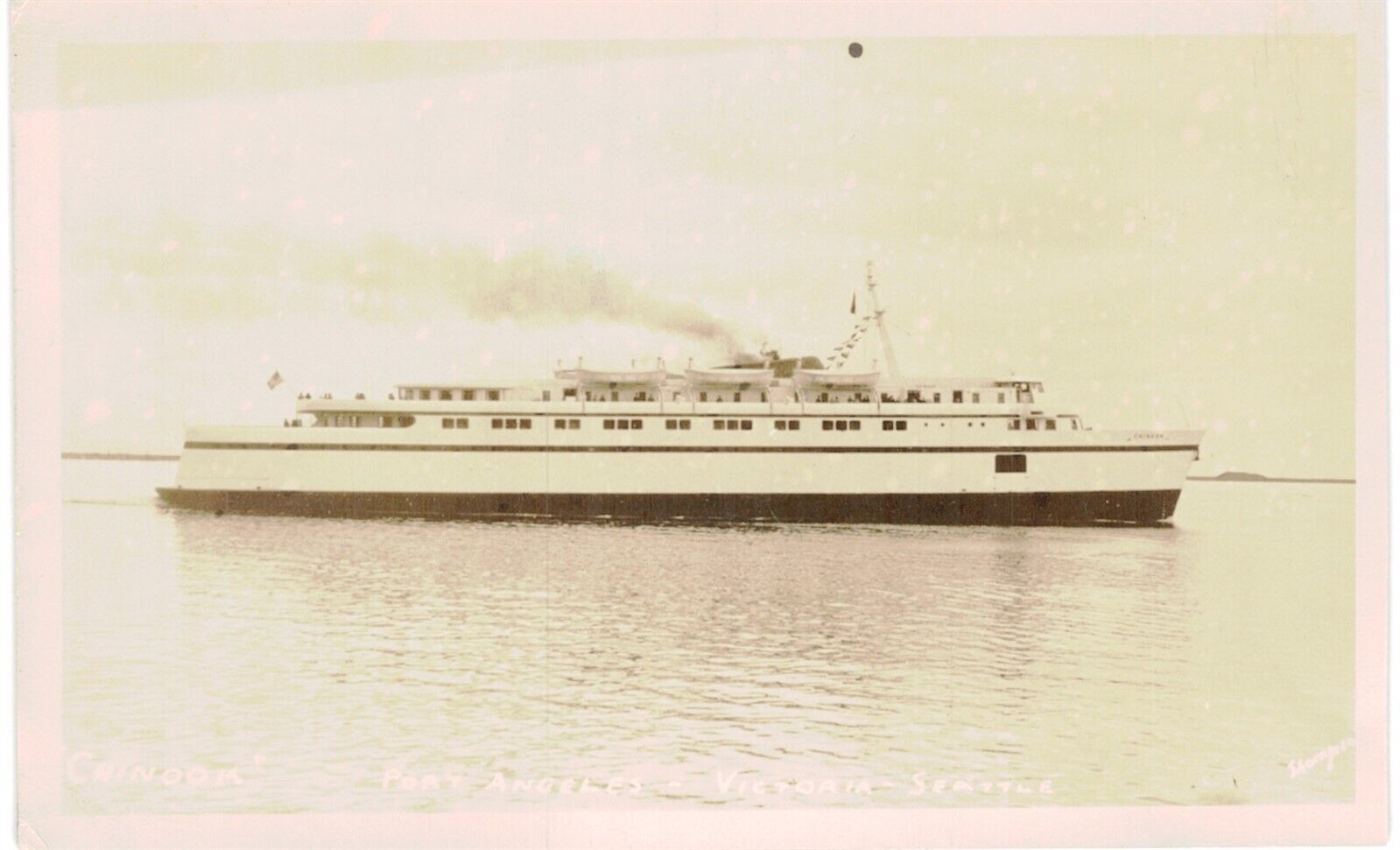 Seattle Port Angeles RPPC Real Photo Steamer Chinook 1910 