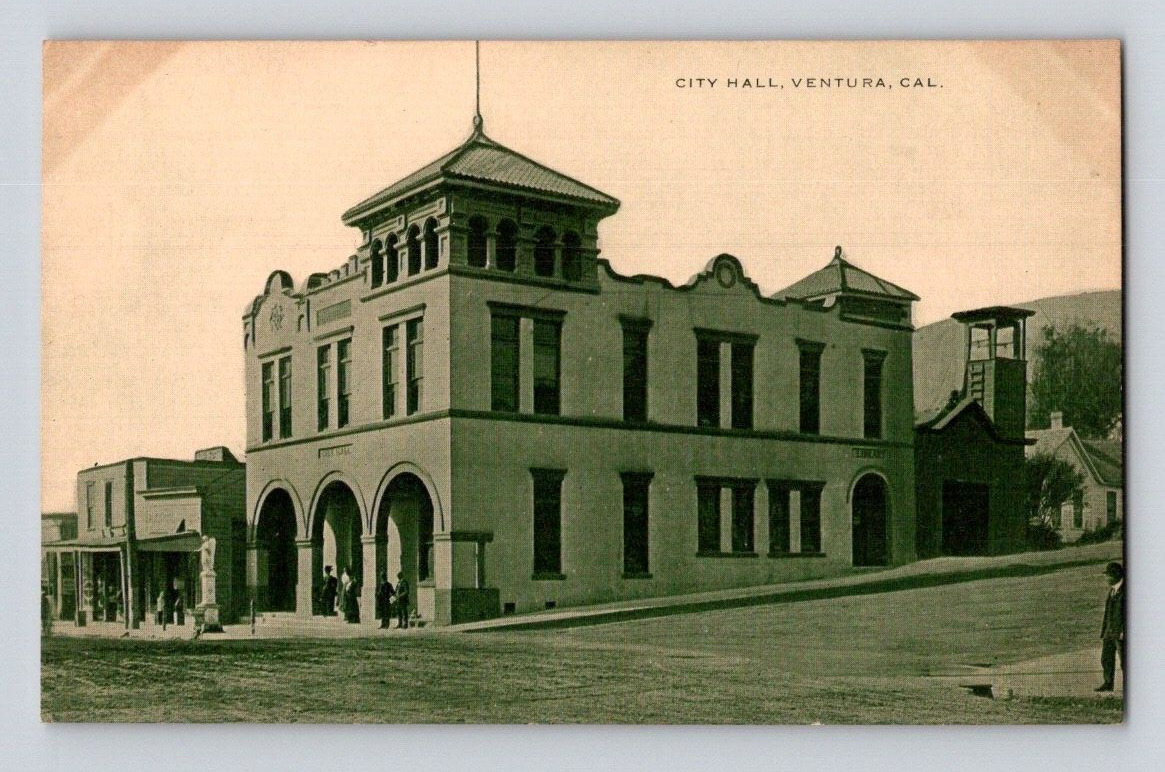 1908. CITY HALL. VENTURA, CAL. POSTCARD. YD01