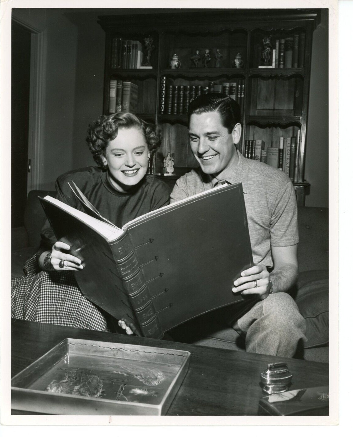 Vintage 8x10 Phot Actress Alexis Smith, Husband Actor Craig Stevens at Home 1948