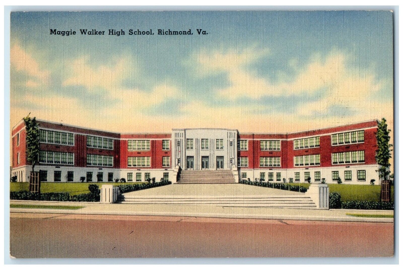 c1940\'s Maggie Walker High School Campus Building Richmond Virginia VA Postcard