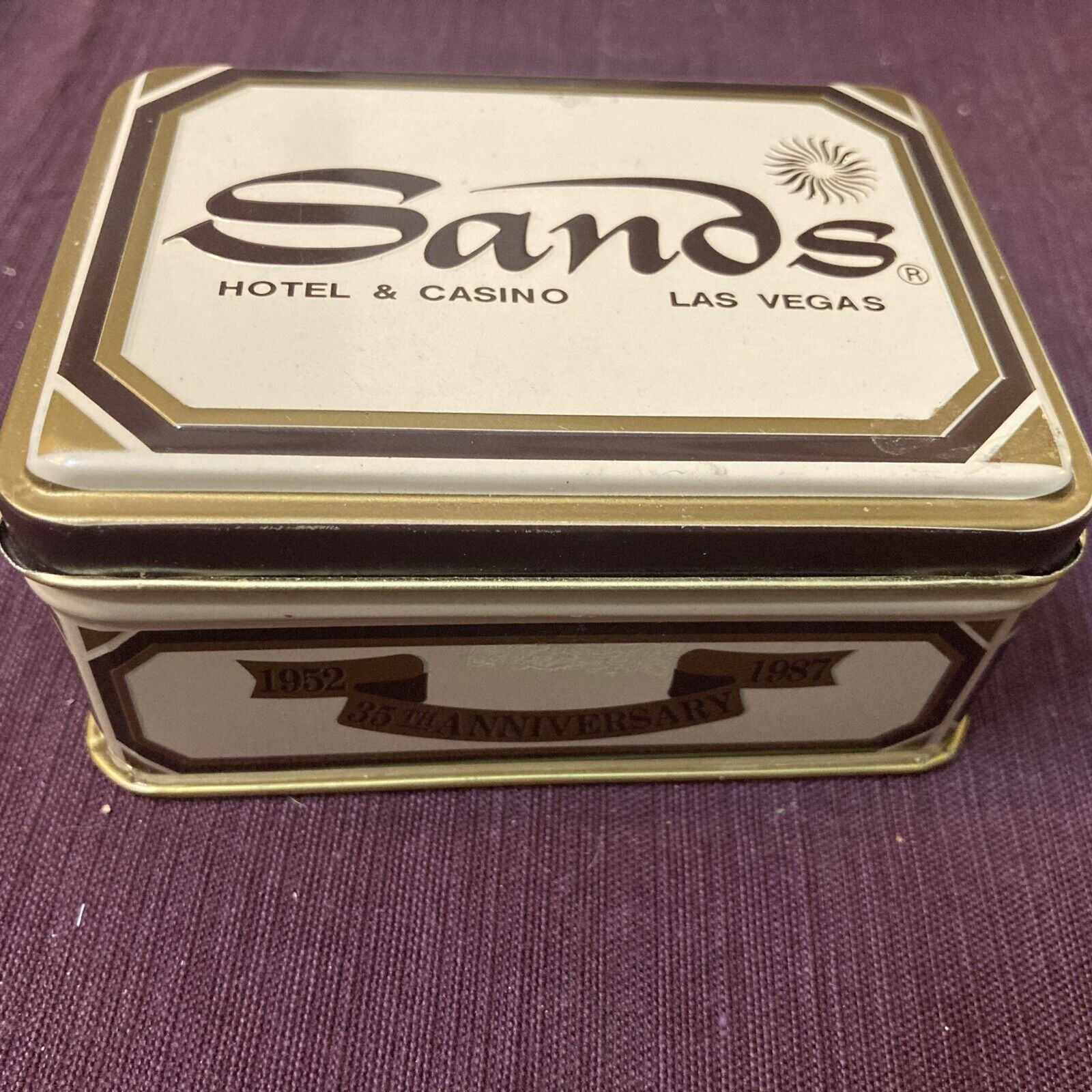 Sands Hotel & Casino 35th Anniversary Metal Card Box - Rare