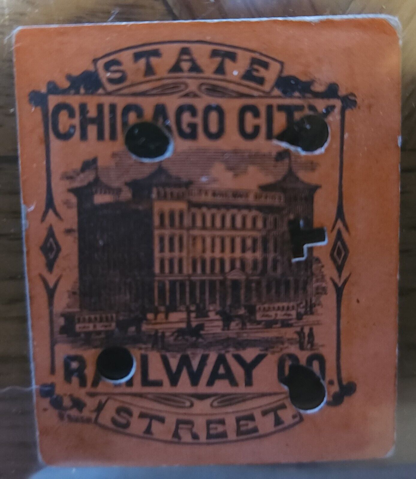 ? 1870s rare CHICAGO CITY STREET STATE STREET RAILWAYS 5 Fares Trolley Ticket