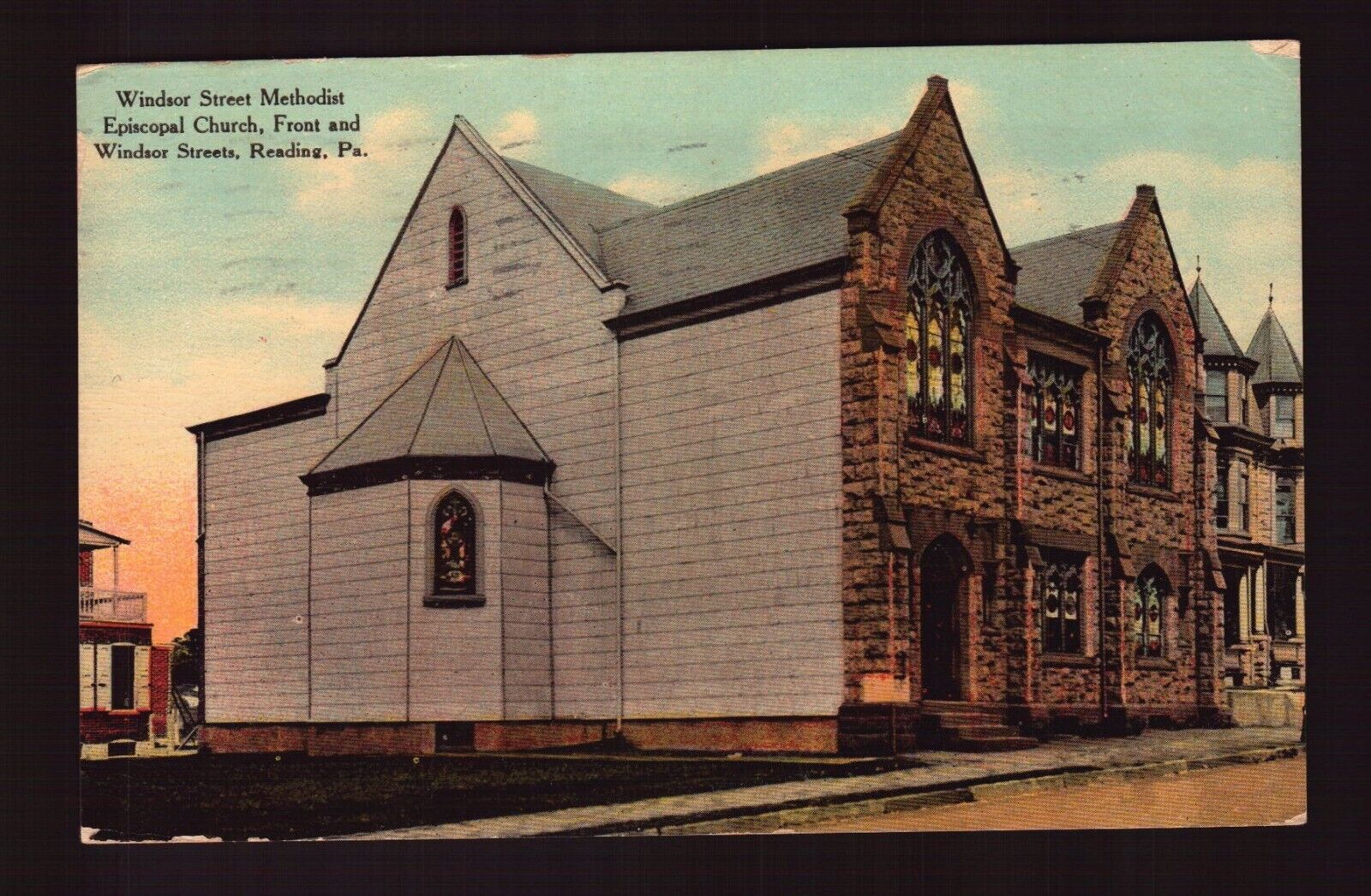 POSTCARD : PENNSYLVANIA - READING PA - METHODIST EPISCOPAL CHURCH 1911 VIEW