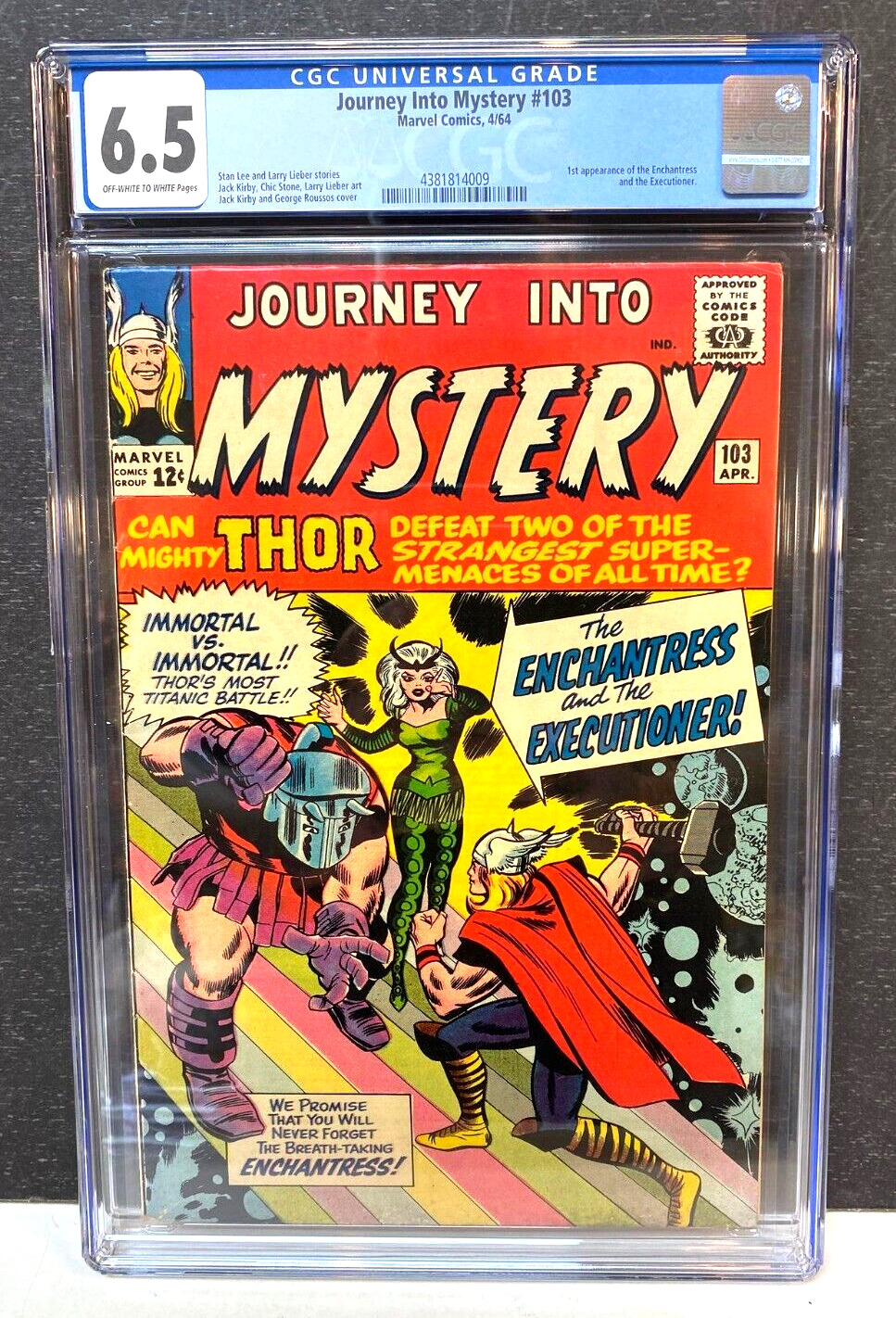 Journey into Mystery #103 CGC 6.5 WP Marvel Comics 1964 1st app Enchantress