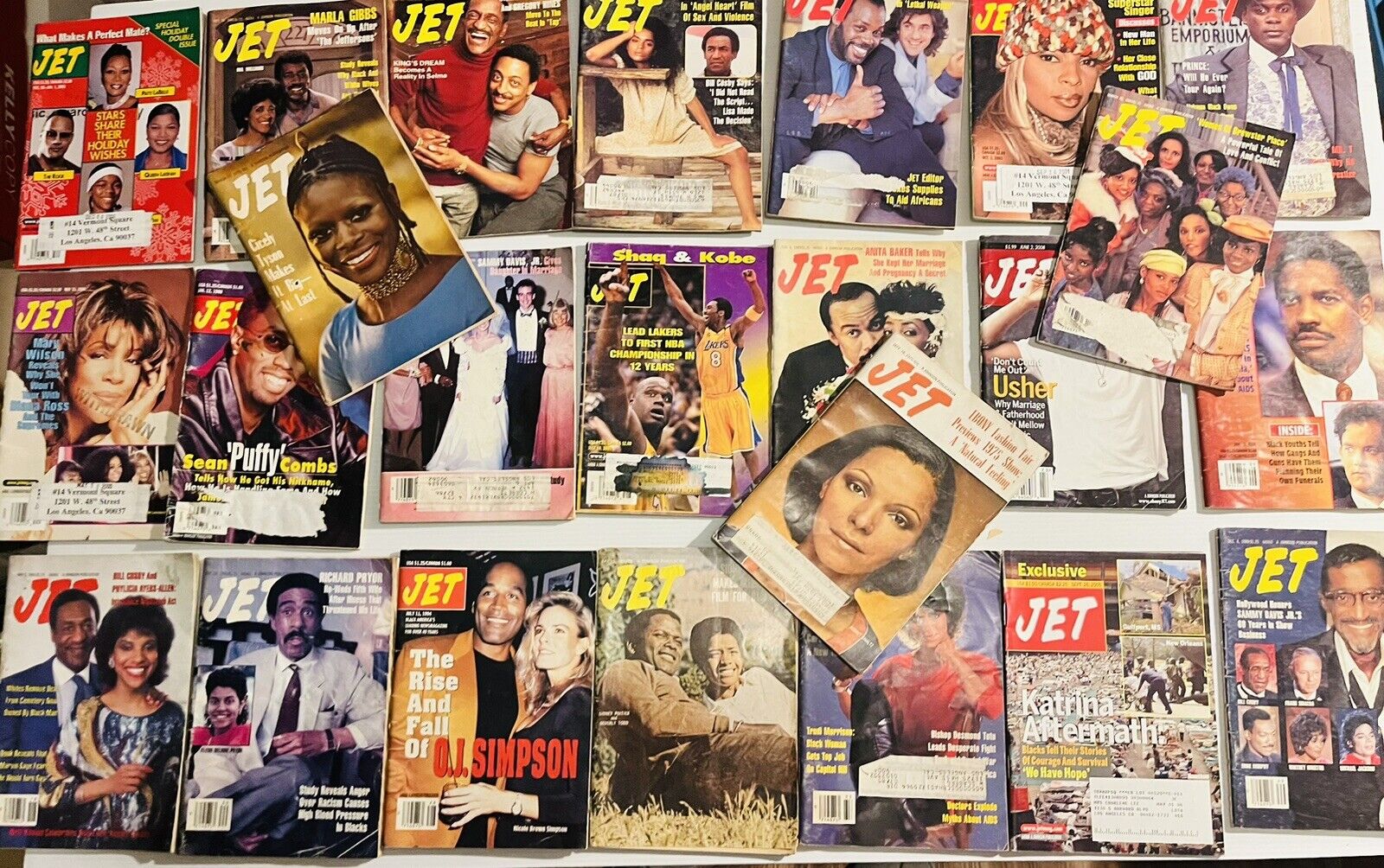Jet Magazine lot 20 issues Denzel Kobi Usher The Rock Queen Latifah 1973 - 2008