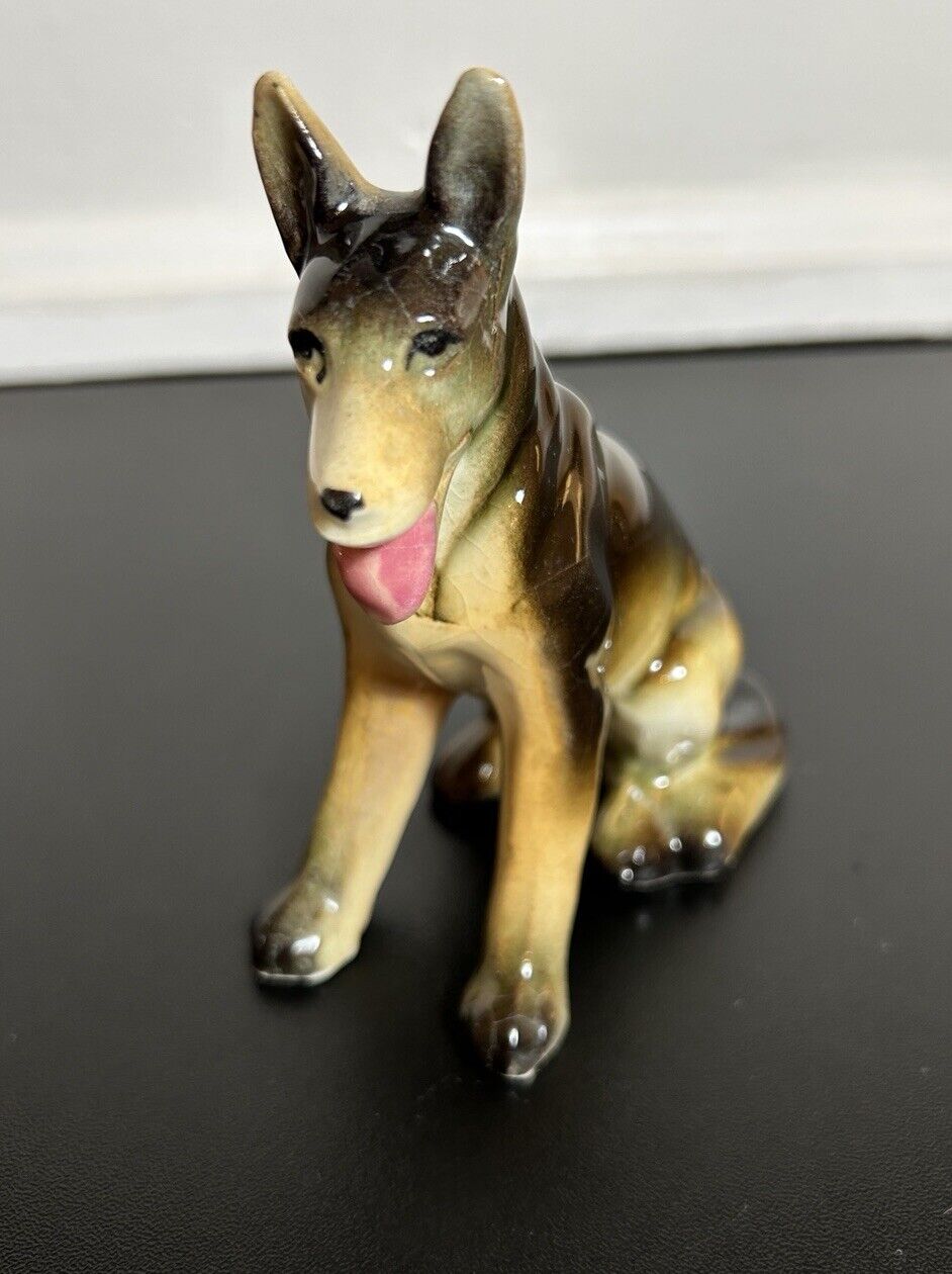 Vintage Ceramic German Shepherd Japan Dog Figurine Statue Japan