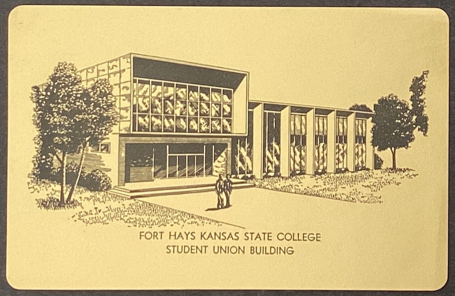 Fort Hays Kansas State College Student Union Bldg VTG Single Swap Playing Card