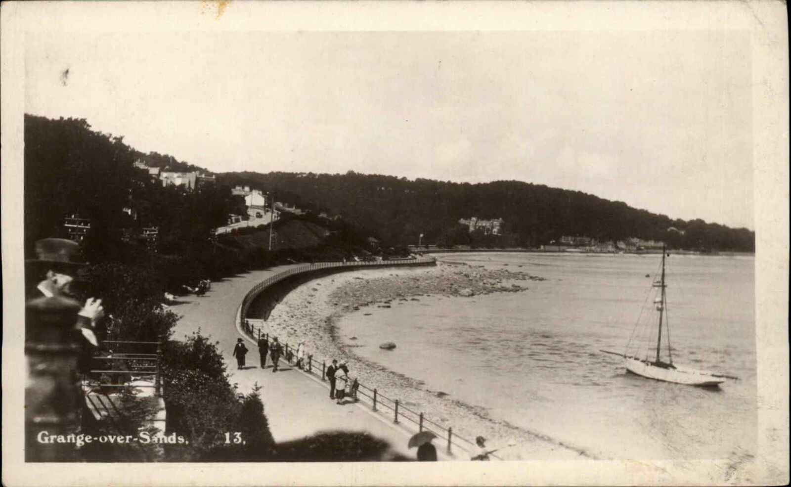 Grange-Over-Sands England ENG Cumberland Hills Real Photo Vintage Postcard