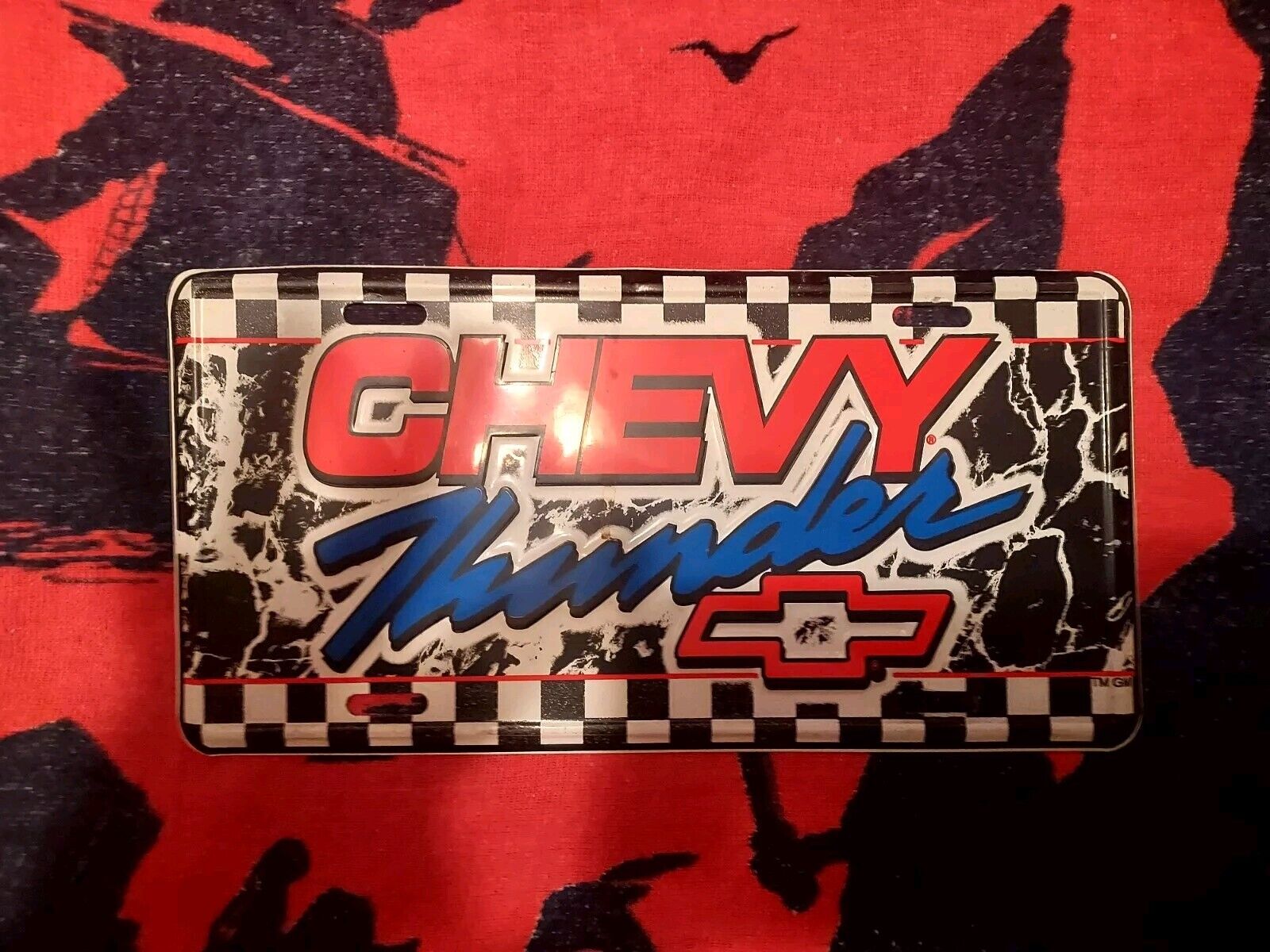 Vintage Chevrolet Chevy Thunder Racing/Nascar Aluminum Metal License Plate