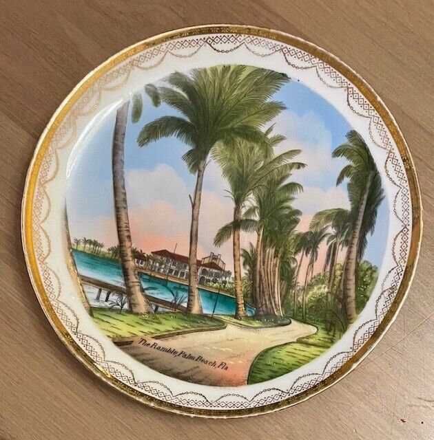 1920s Palm Beach Florida Jonroth Souvenir 8-inch Plate \