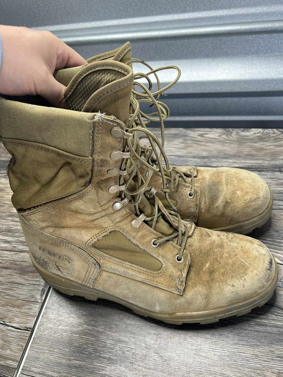 Bates Military Combat Boots Steel Toe Waterproof E70701 Size 12 M Tan