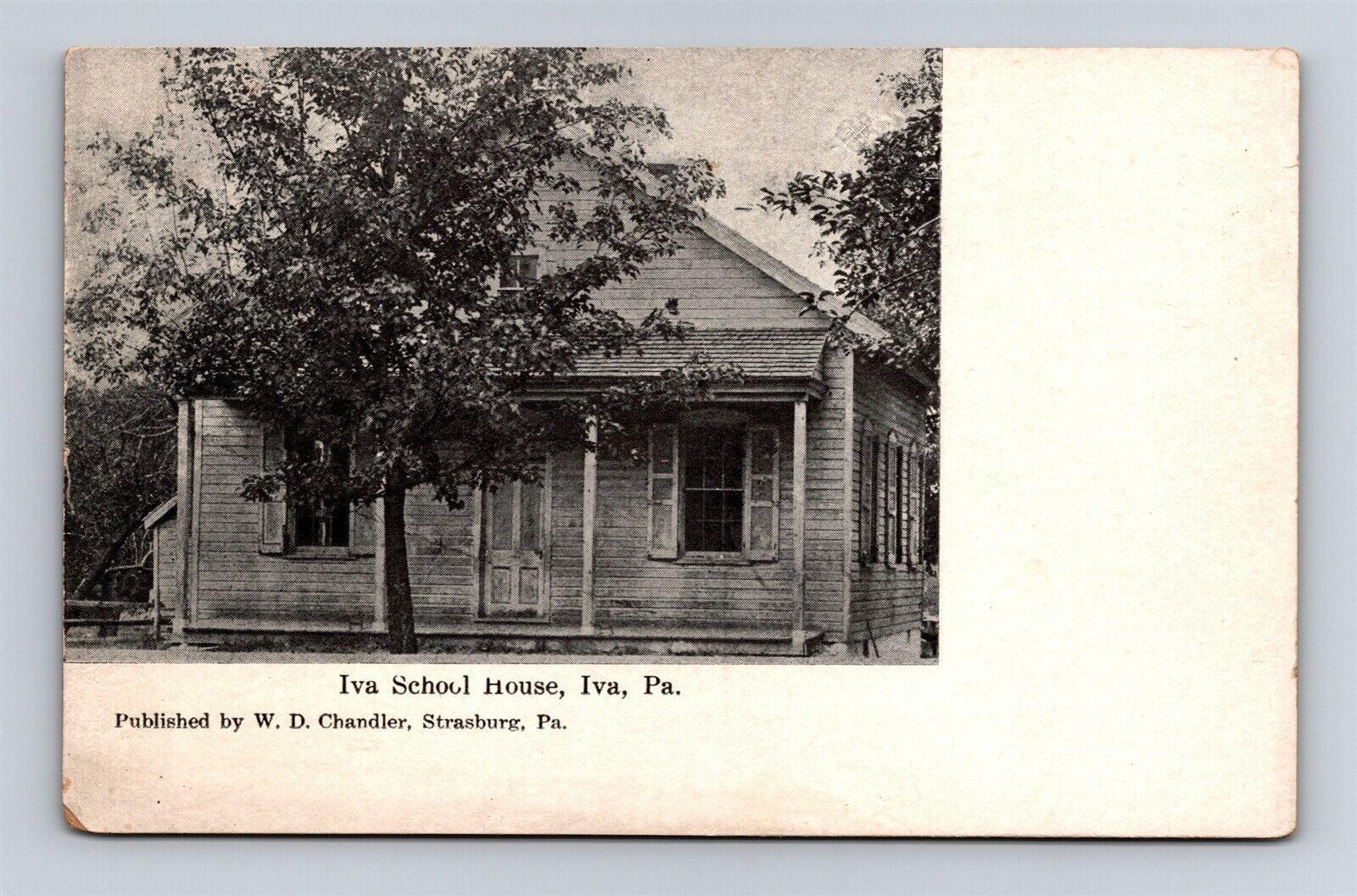 Postcard PA Iva Lancaster County Pennsylvania Iva School House c1910s S23
