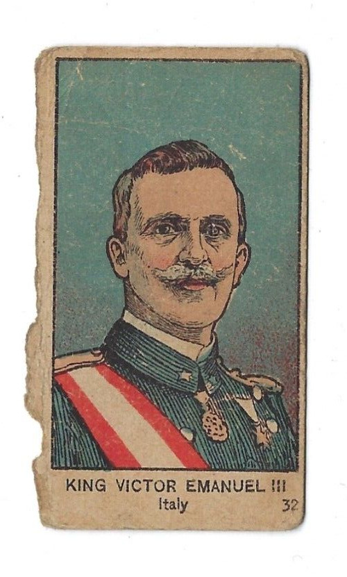 W545 WW1 Leaders King Victor Emmanuel III Strip Trade Card Italy #32